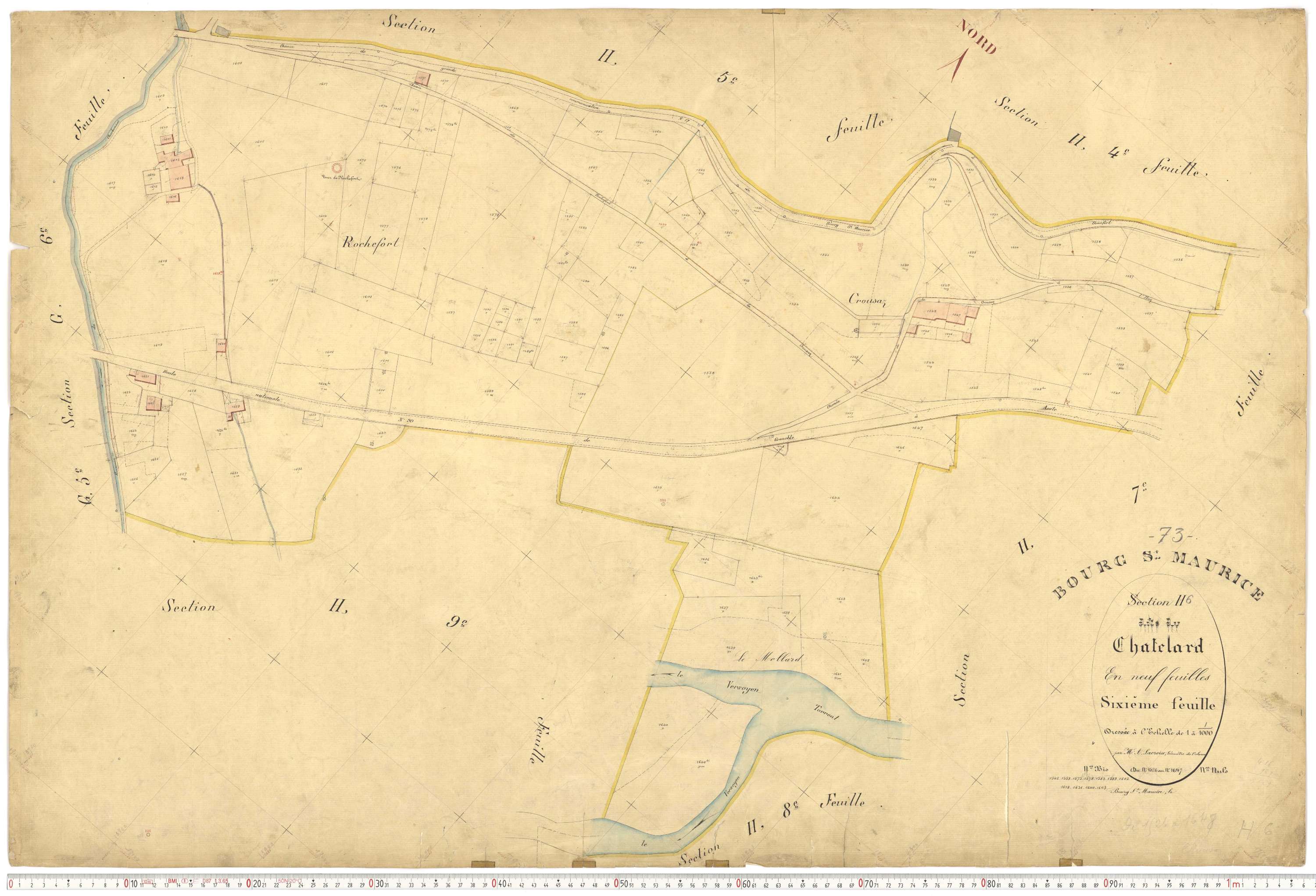 Bourg-Saint-Maurice - Plans cadastraux du premier cadastre français.