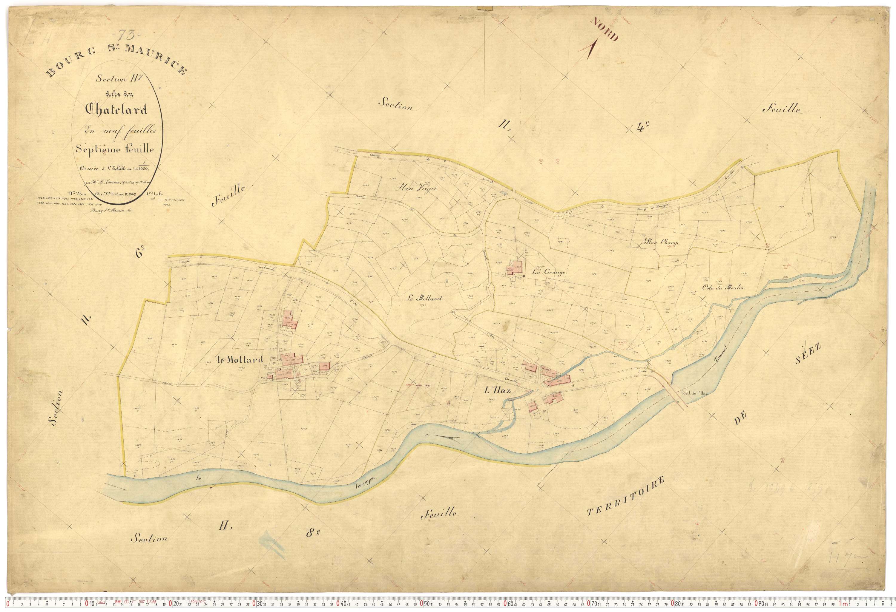 Bourg-Saint-Maurice - Plans cadastraux du premier cadastre français.