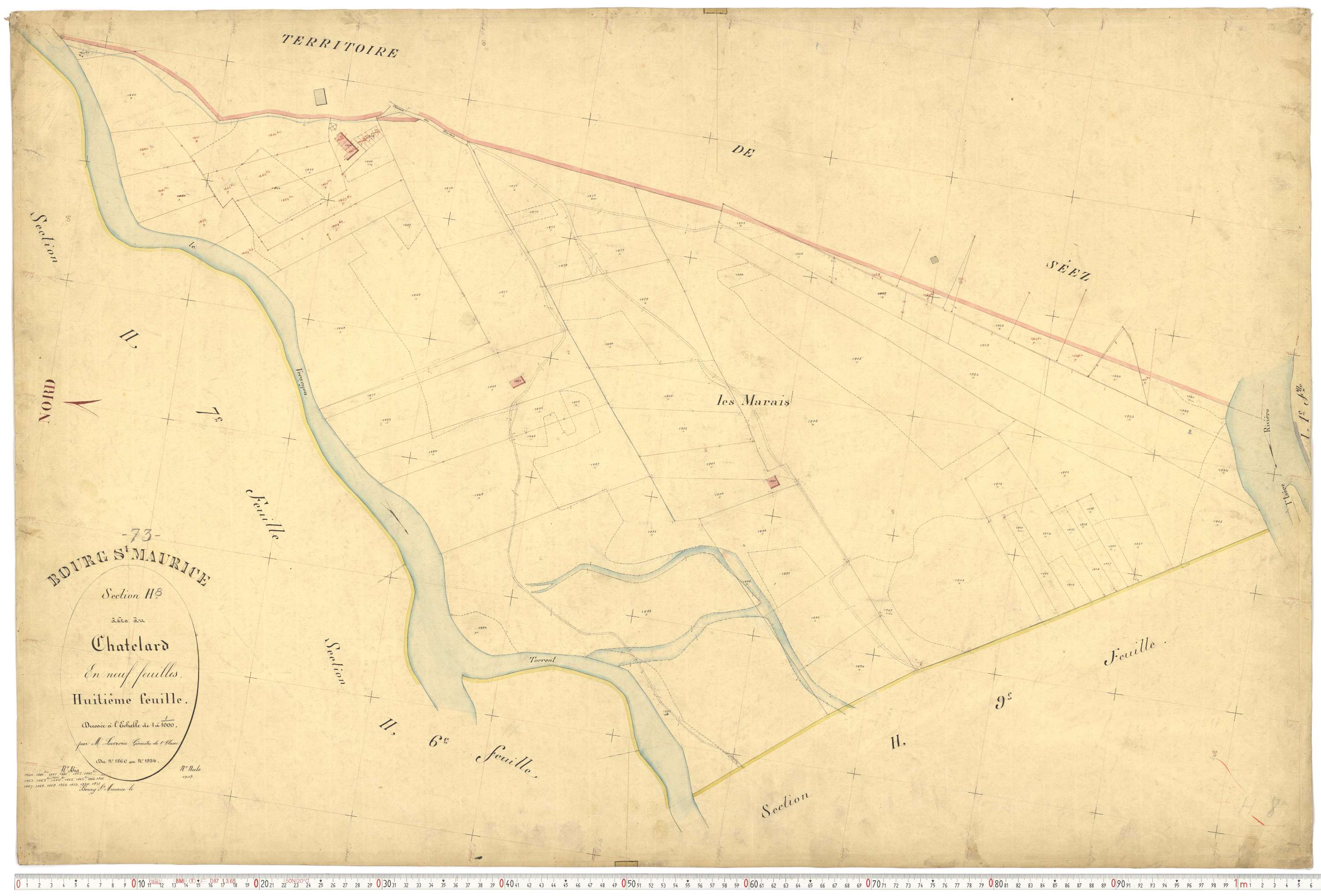 Bourg-Saint-Maurice - Plans cadastraux du premier cadastre français.