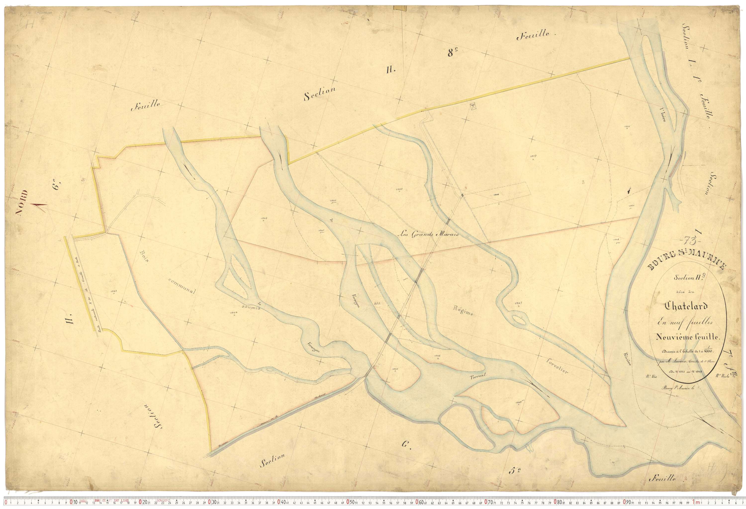 Bourg-Saint-Maurice - Plans cadastraux du premier cadastre français.