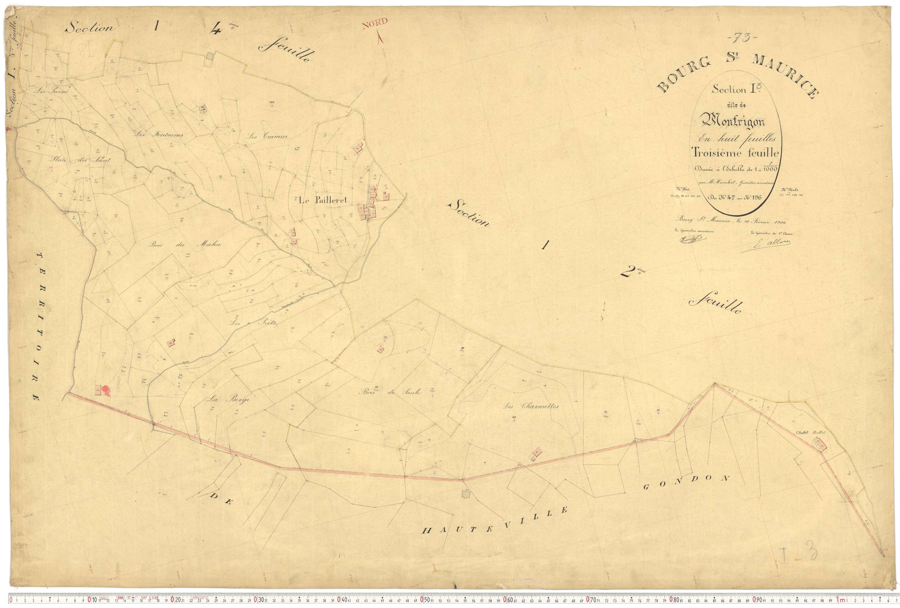 Bourg-Saint-Maurice - Plans cadastraux du premier cadastre français.