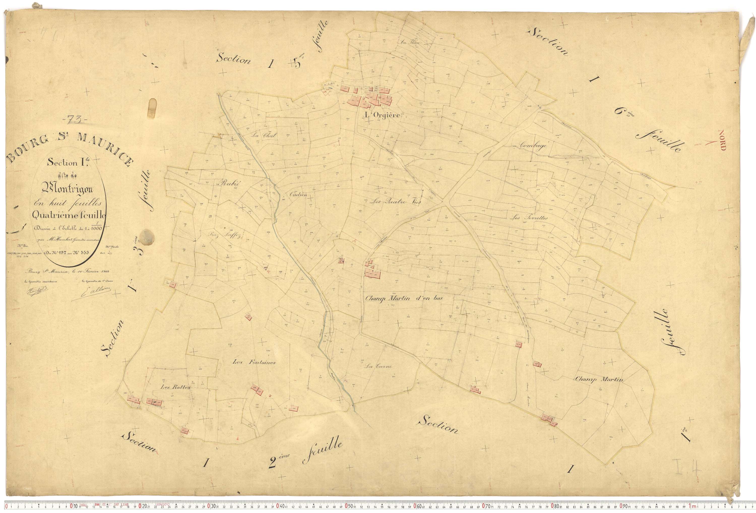 Bourg-Saint-Maurice - Plans cadastraux du premier cadastre français.