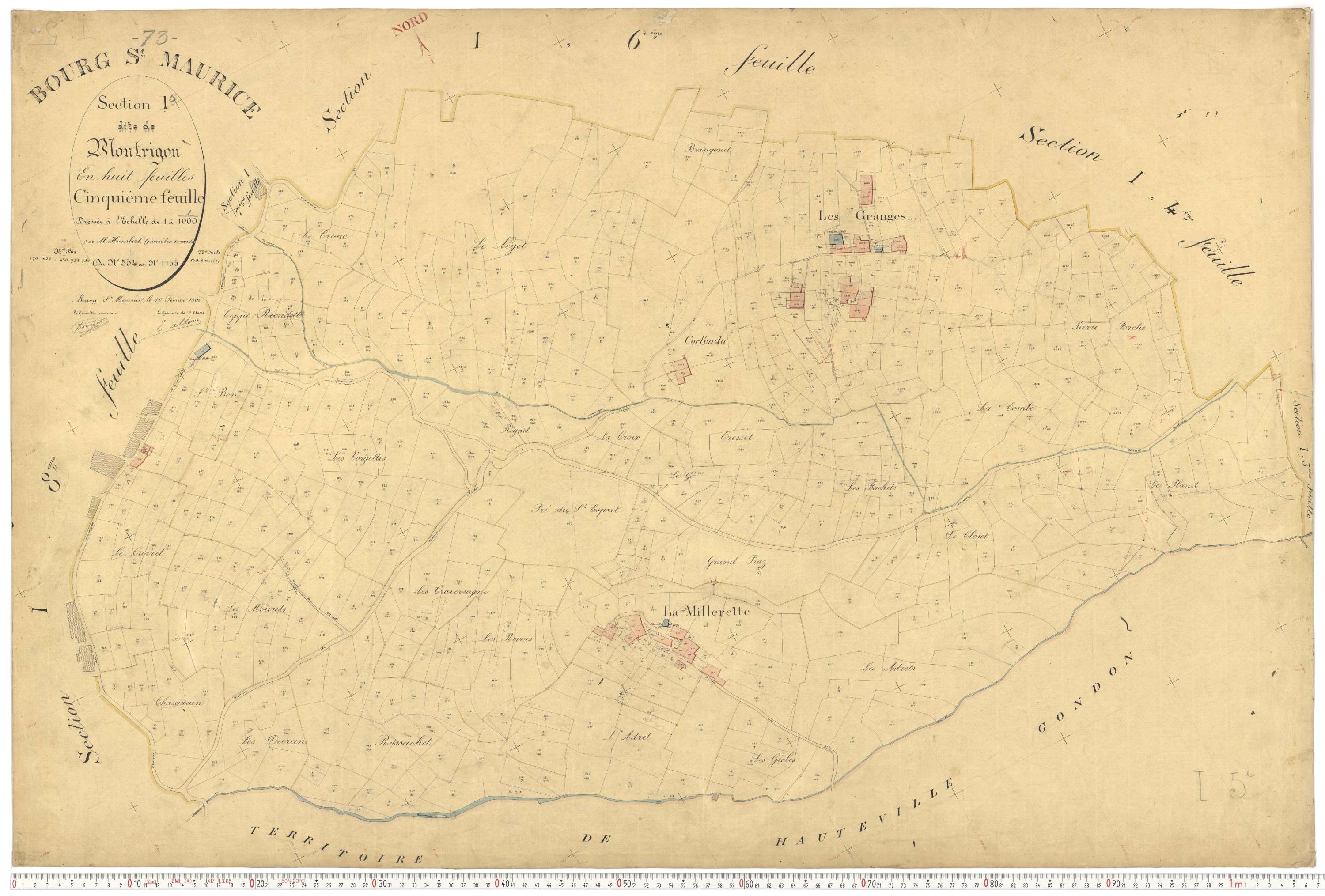 Bourg-Saint-Maurice - Plans cadastraux du premier cadastre français.