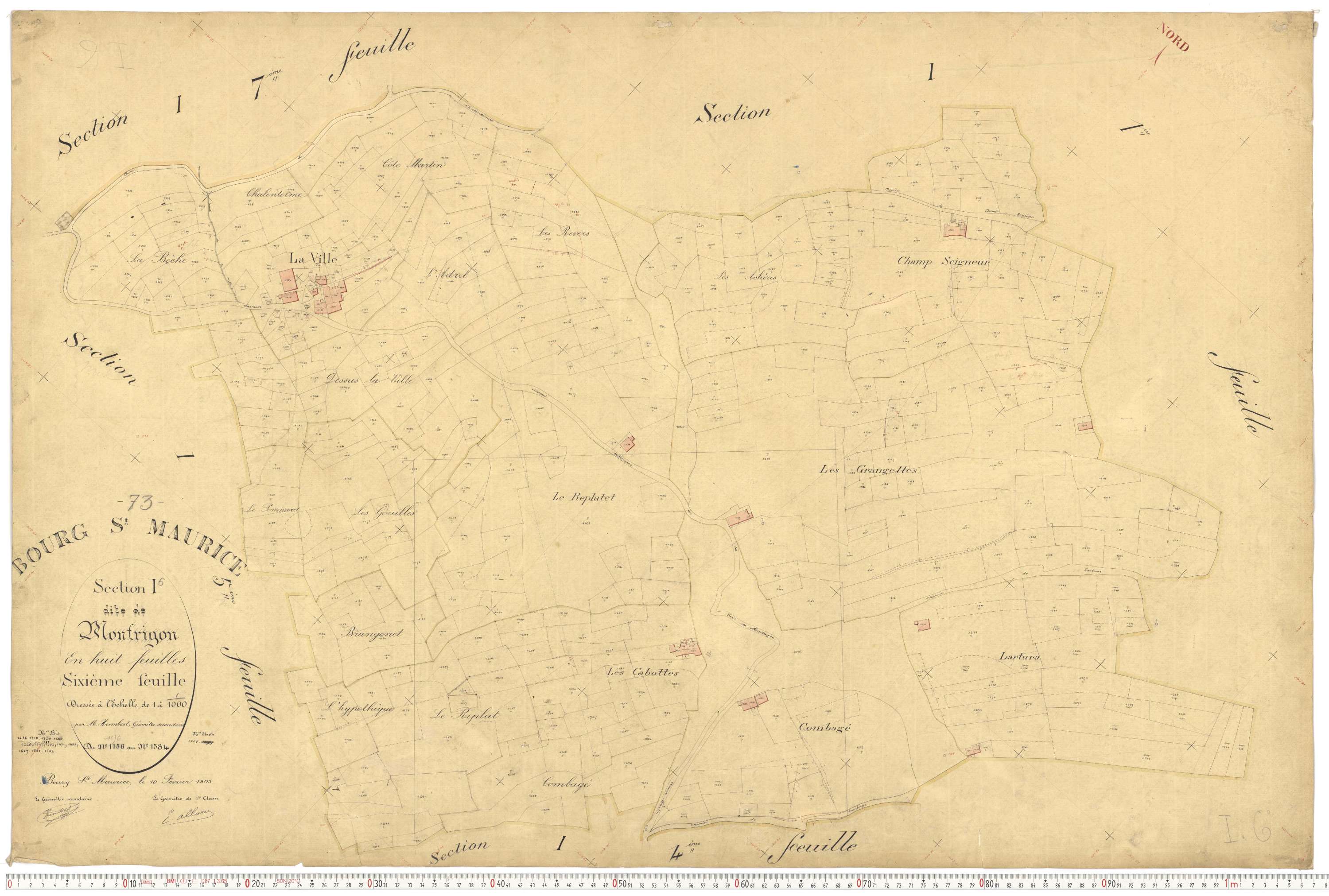 Bourg-Saint-Maurice - Plans cadastraux du premier cadastre français.