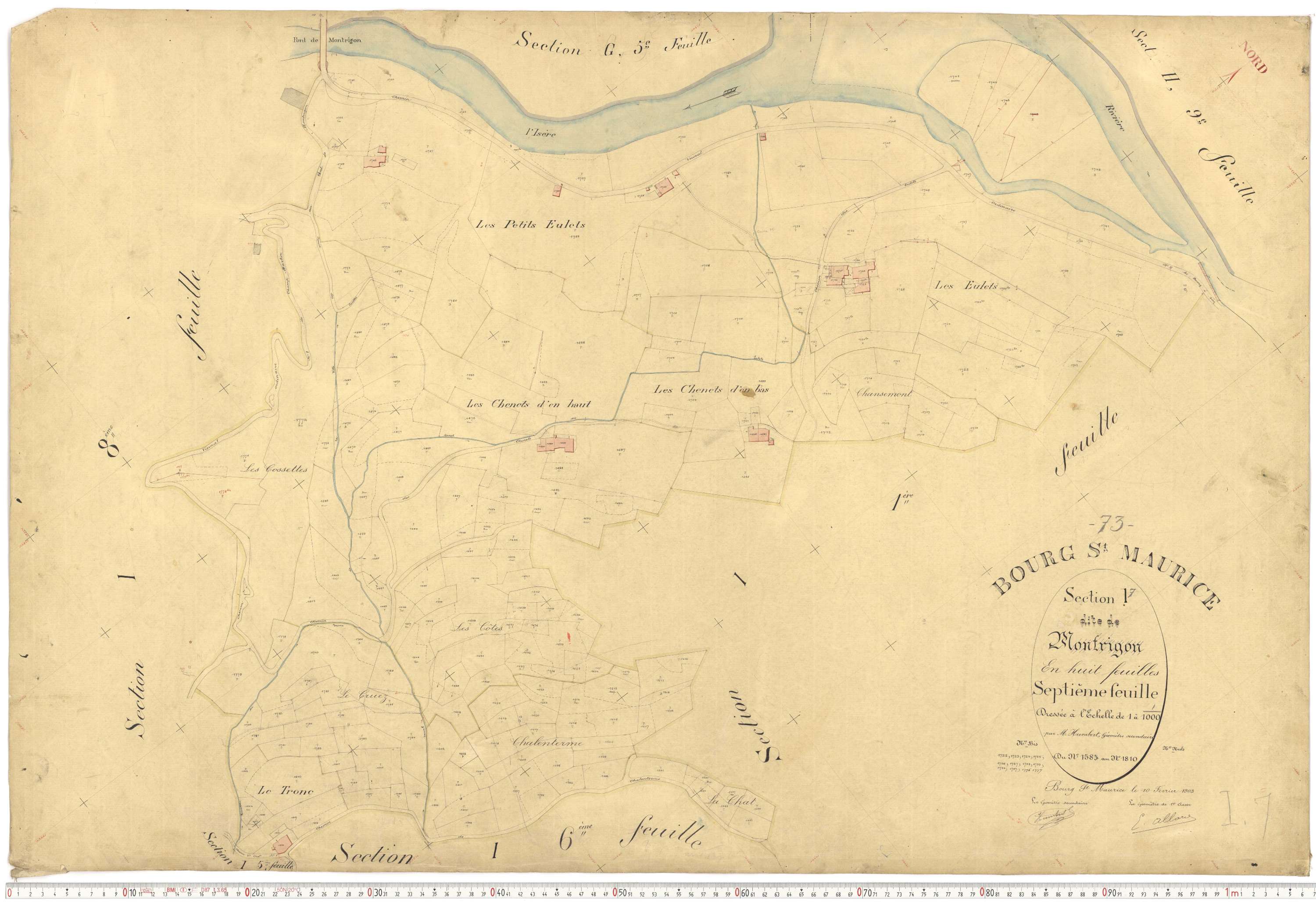 Bourg-Saint-Maurice - Plans cadastraux du premier cadastre français.