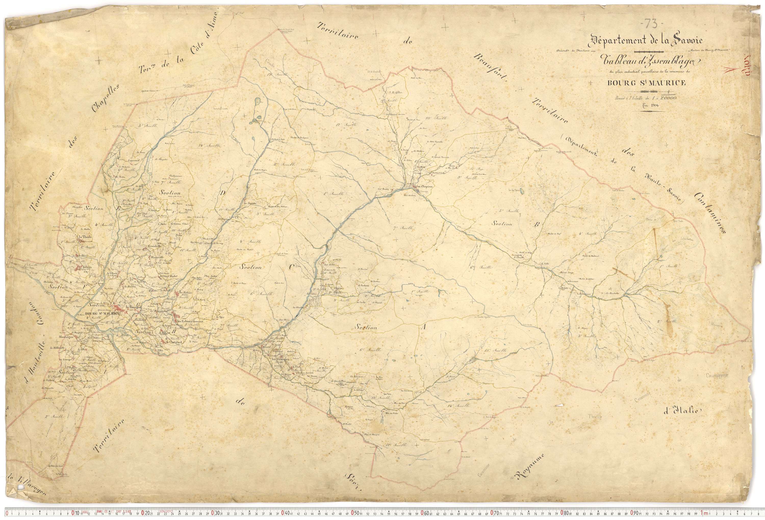 Bourg-Saint-Maurice - Plans cadastraux du premier cadastre français.