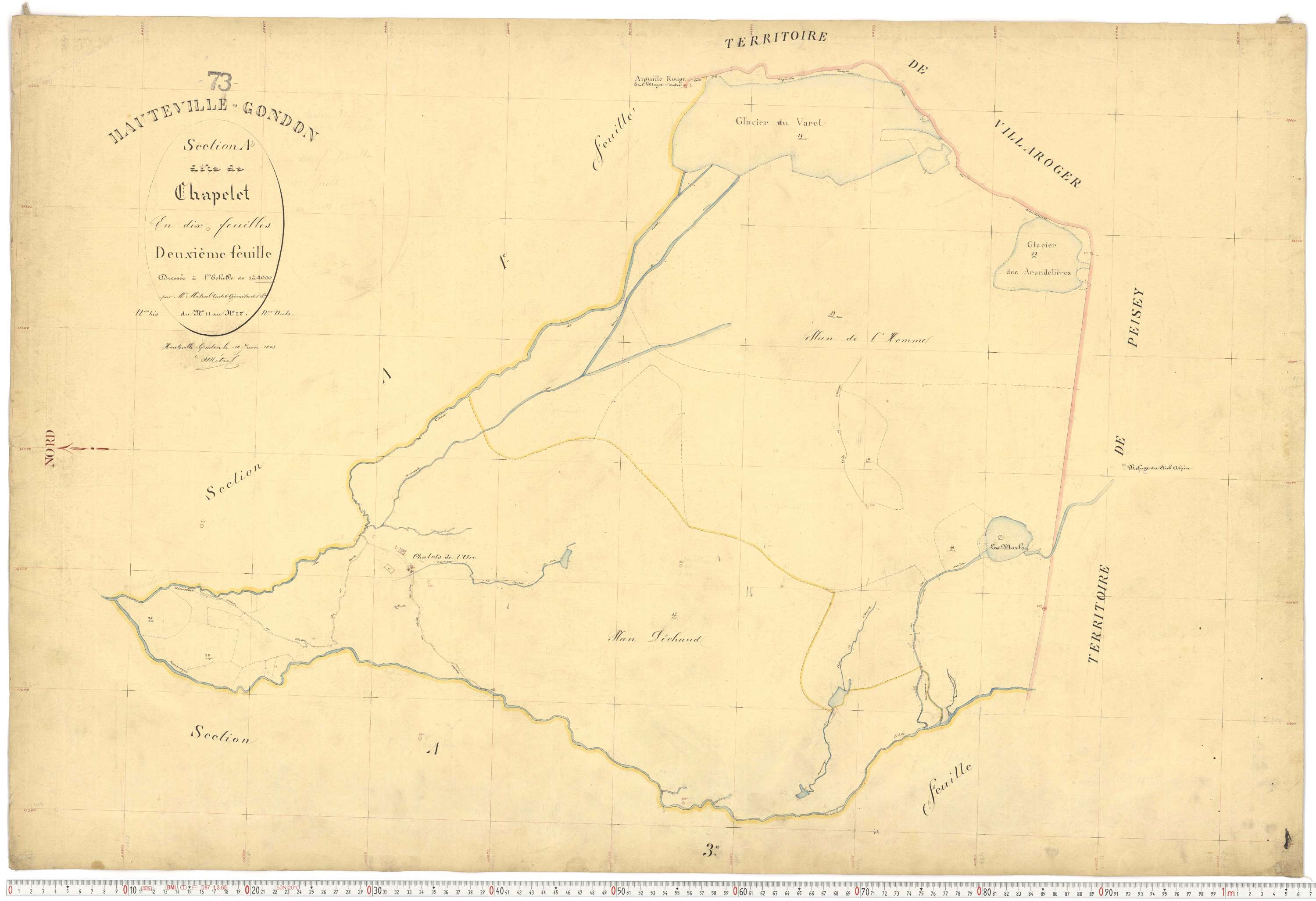 Bourg-Saint-Maurice - Plans cadastraux du premier cadastre français.