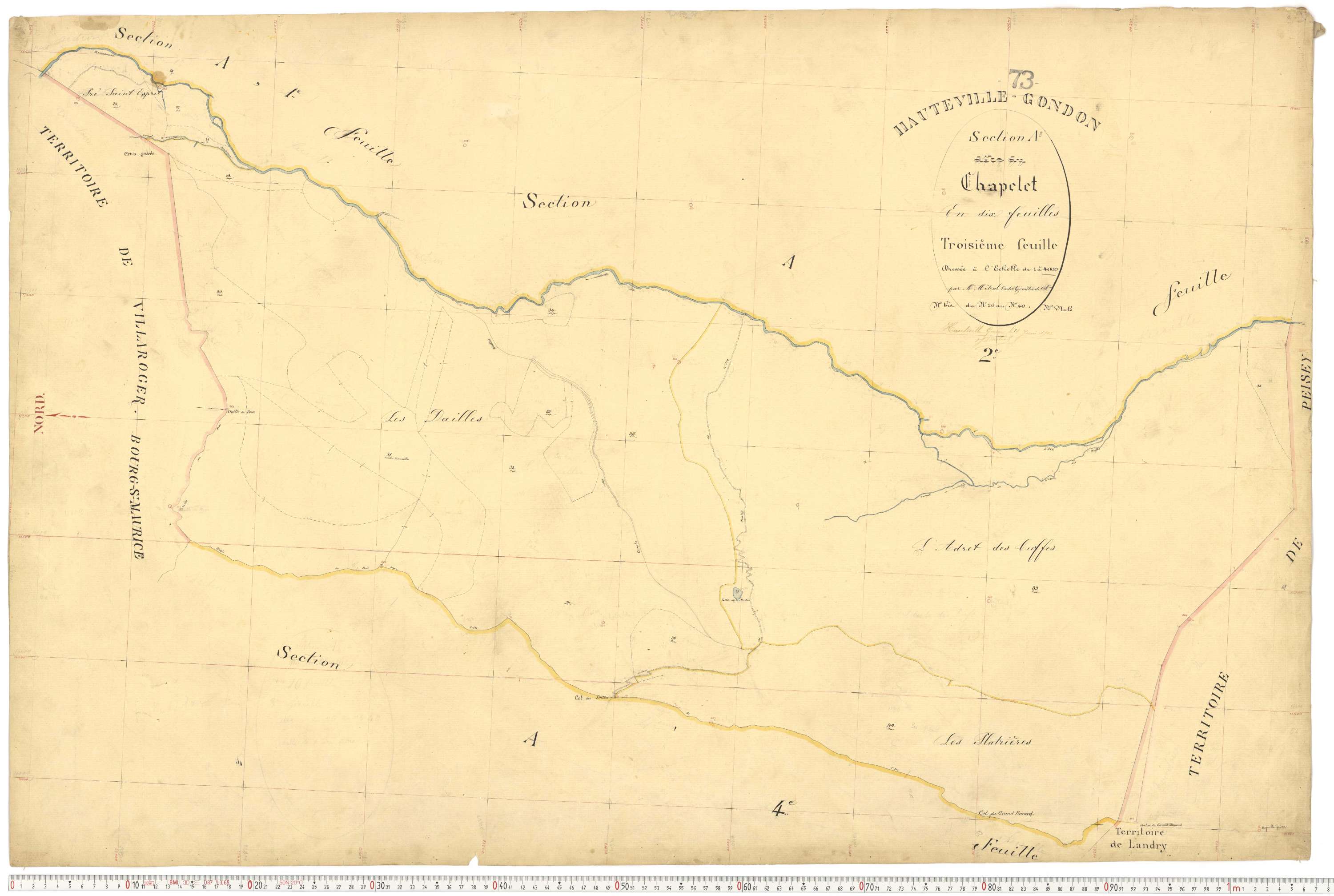 Bourg-Saint-Maurice - Plans cadastraux du premier cadastre français.