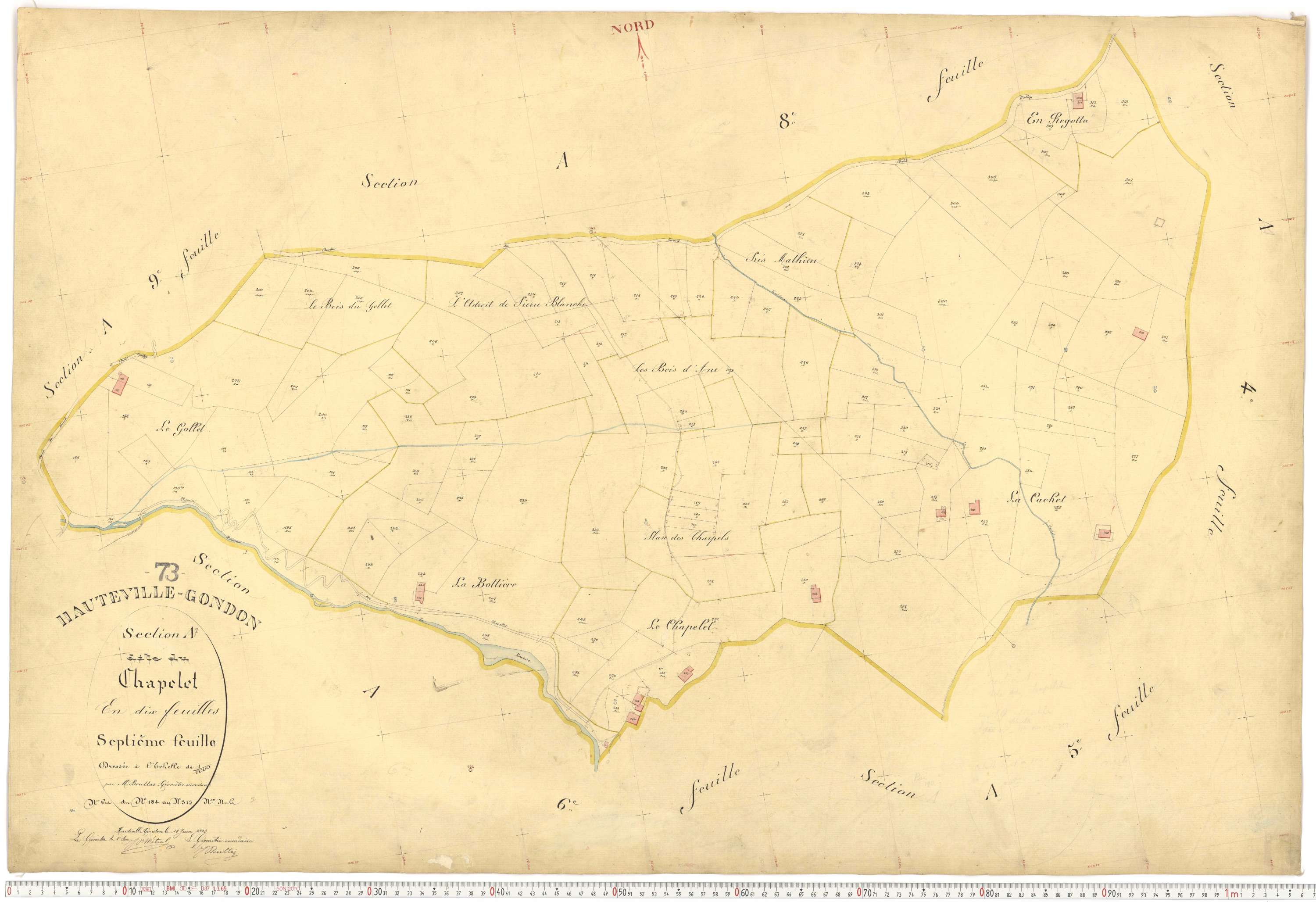 Bourg-Saint-Maurice - Plans cadastraux du premier cadastre français.