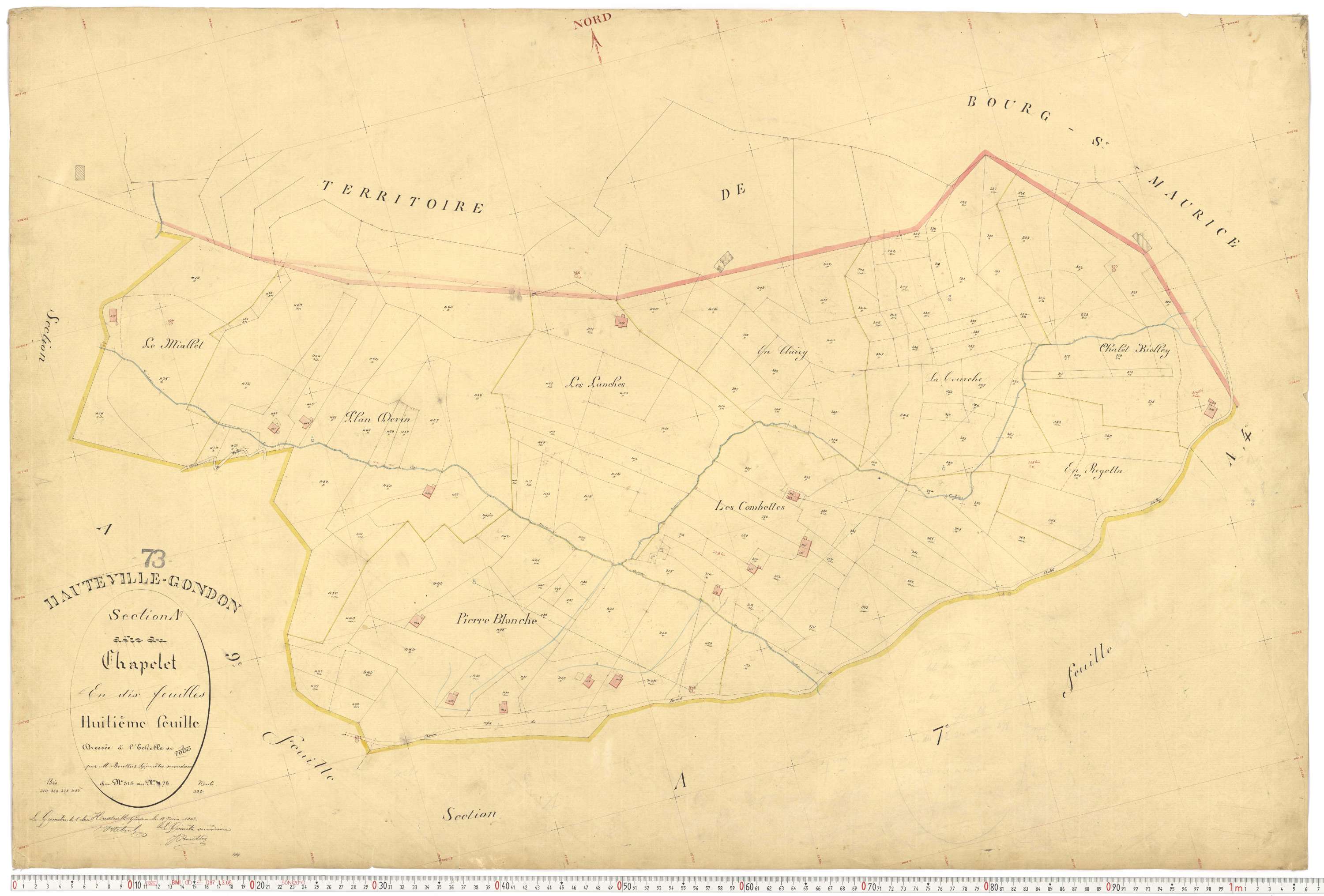 Bourg-Saint-Maurice - Plans cadastraux du premier cadastre français.