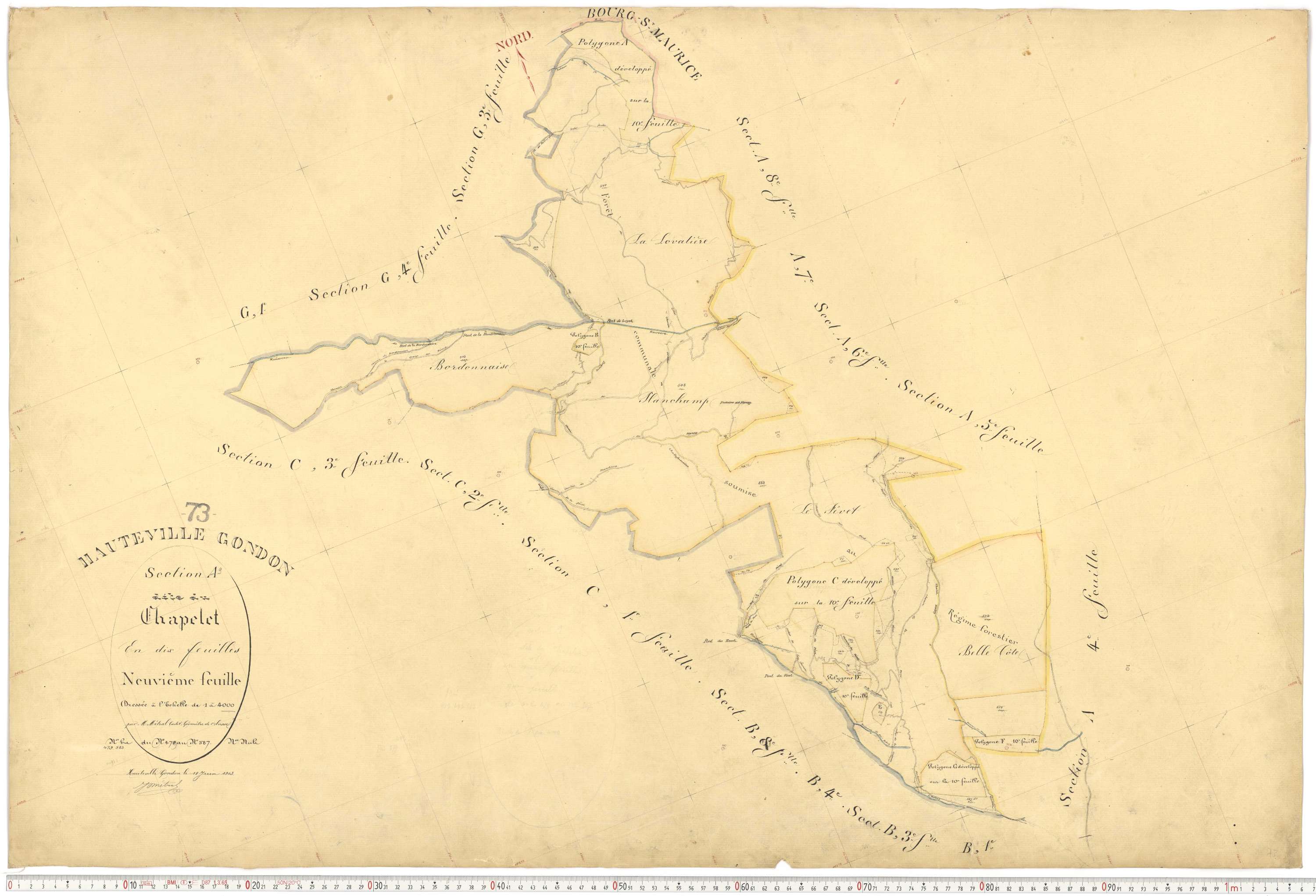 Bourg-Saint-Maurice - Plans cadastraux du premier cadastre français.