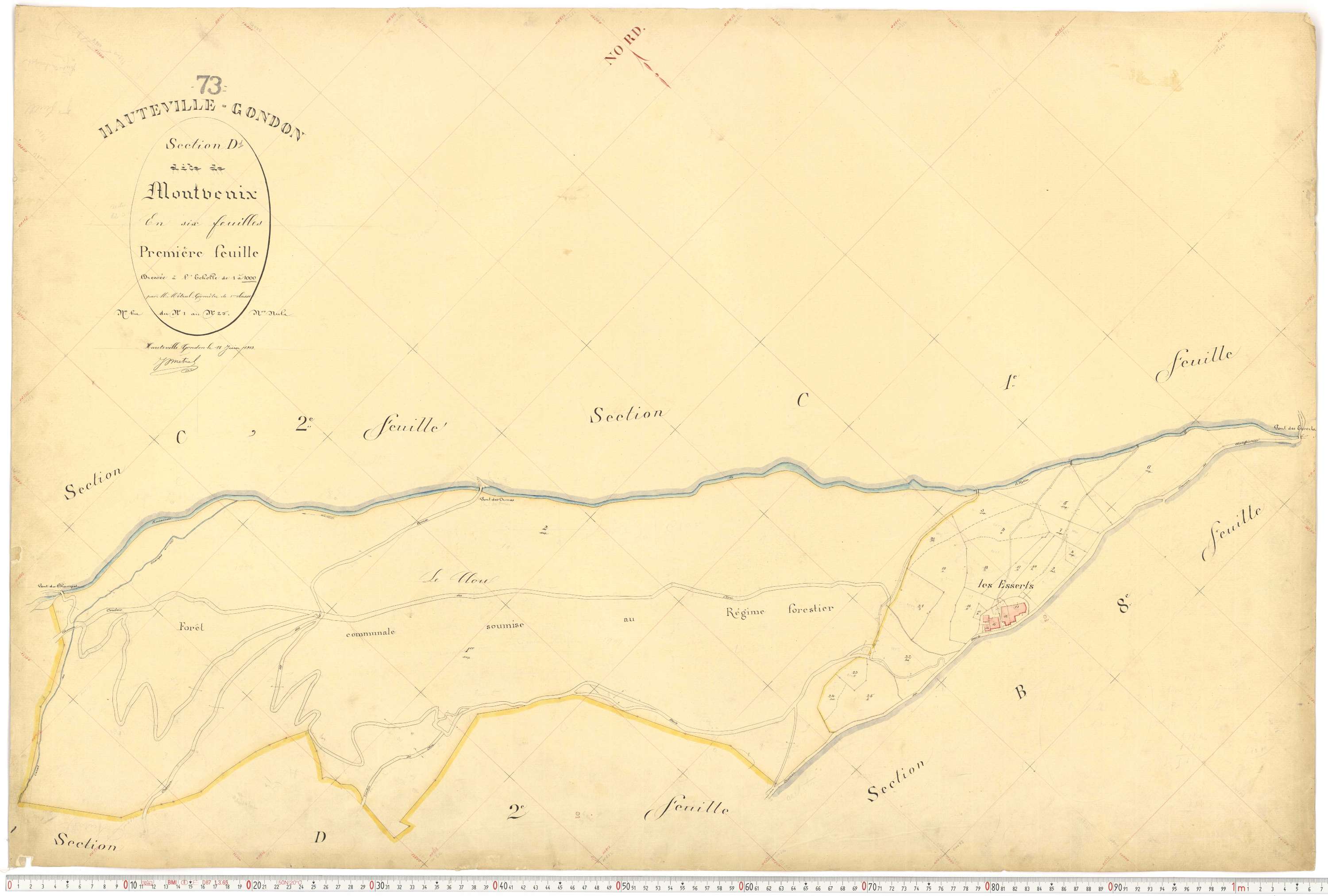 Bourg-Saint-Maurice - Plans cadastraux du premier cadastre français.