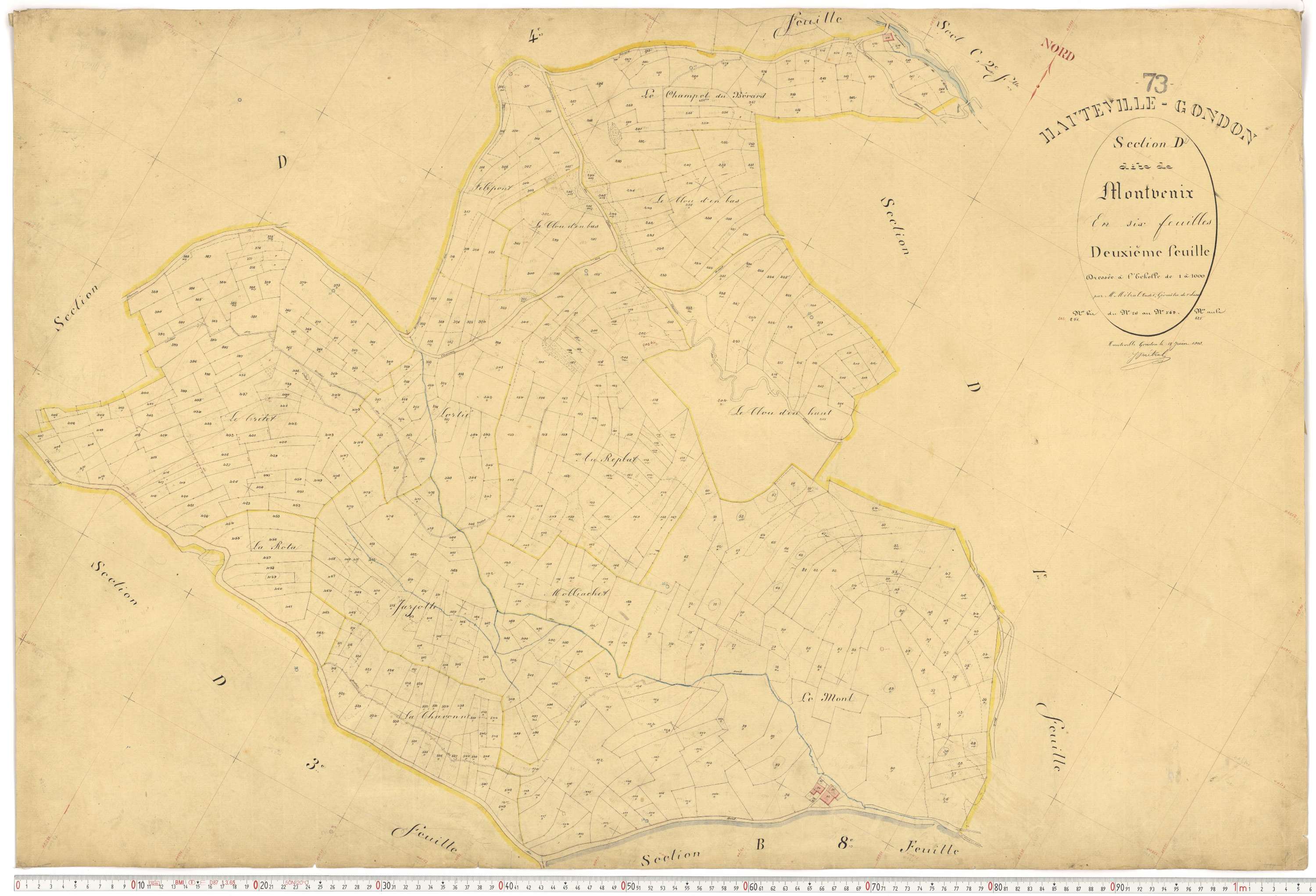 Bourg-Saint-Maurice - Plans cadastraux du premier cadastre français.