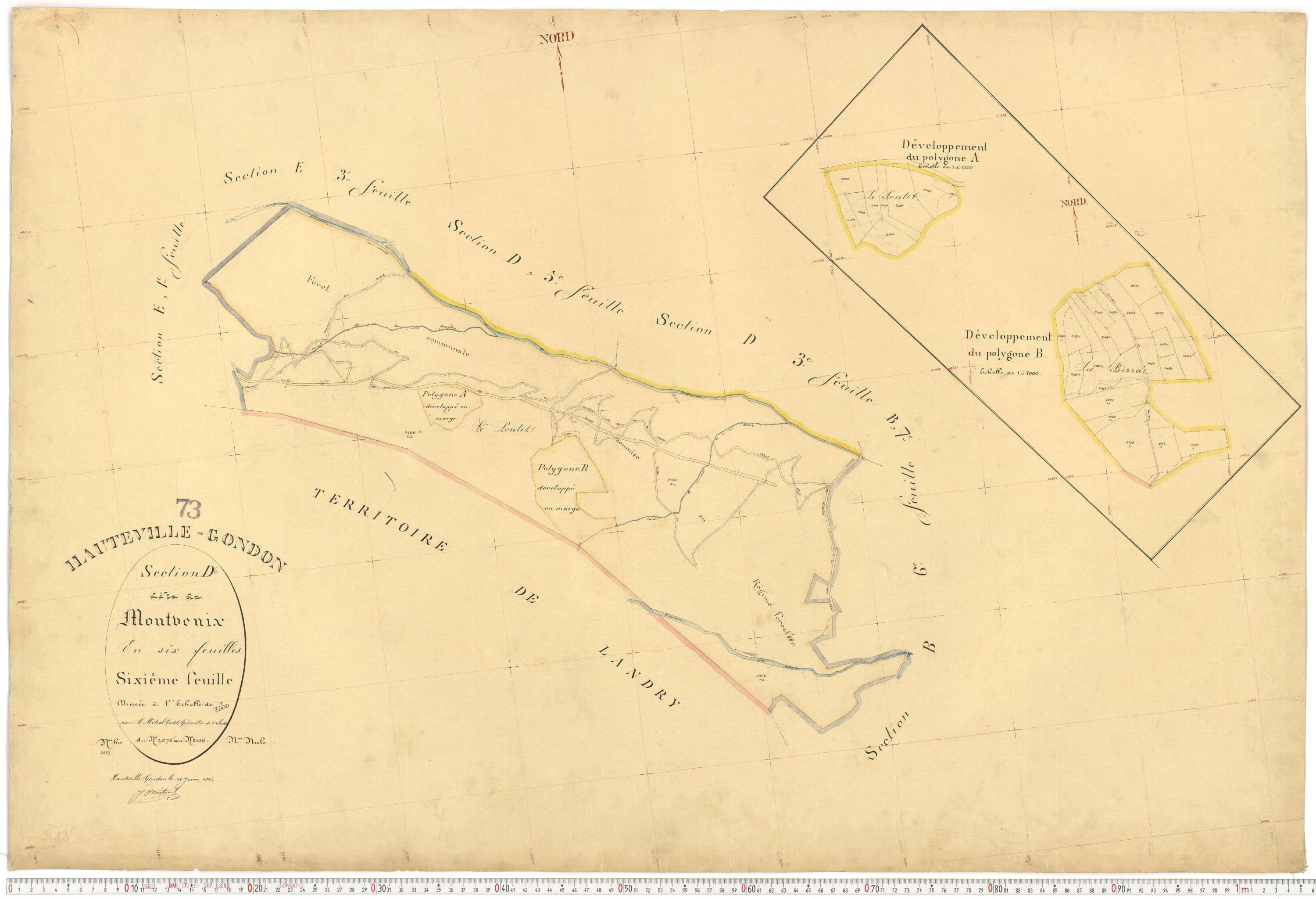 Bourg-Saint-Maurice - Plans cadastraux du premier cadastre français.