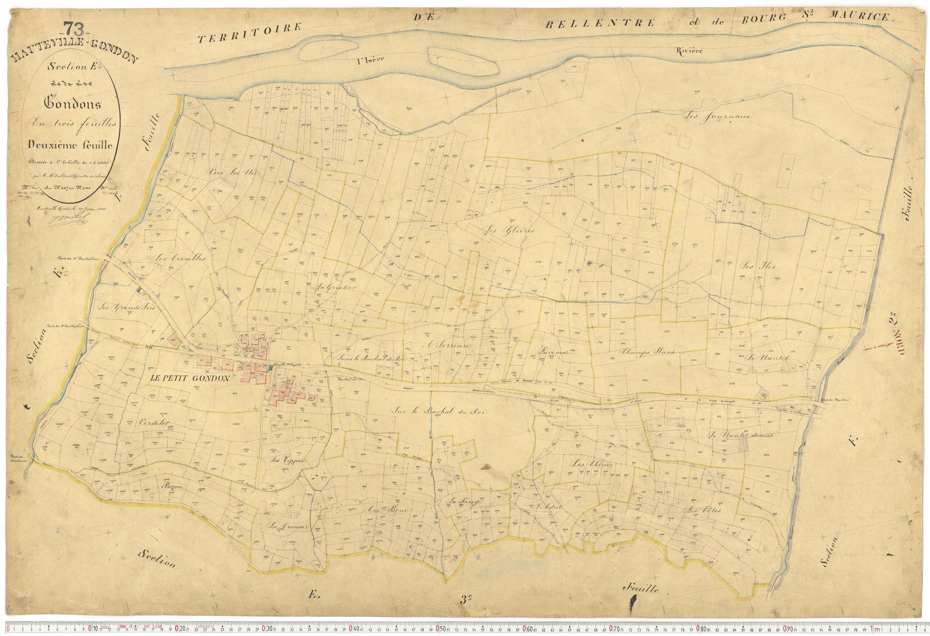 Bourg-Saint-Maurice - Plans cadastraux du premier cadastre français.
