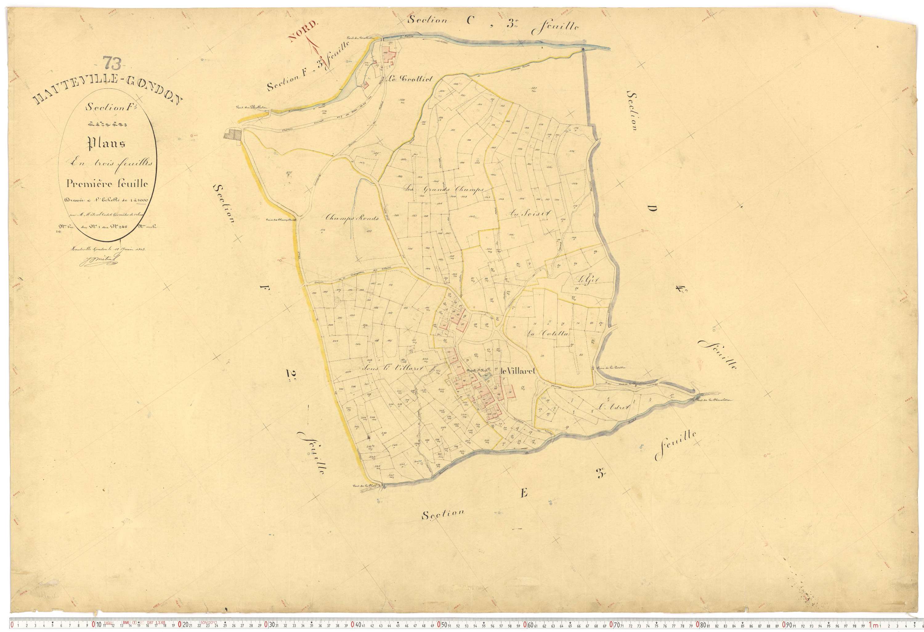 Bourg-Saint-Maurice - Plans cadastraux du premier cadastre français.