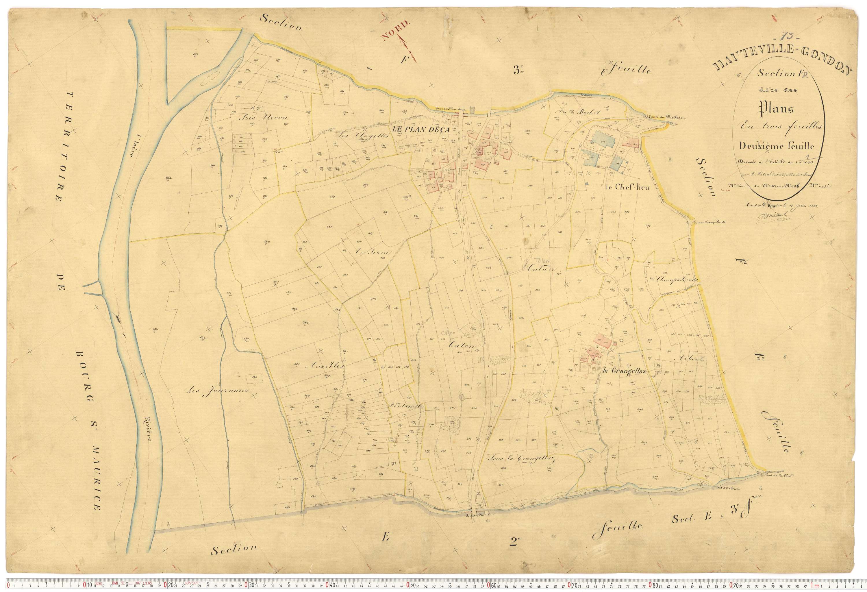 Bourg-Saint-Maurice - Plans cadastraux du premier cadastre français.