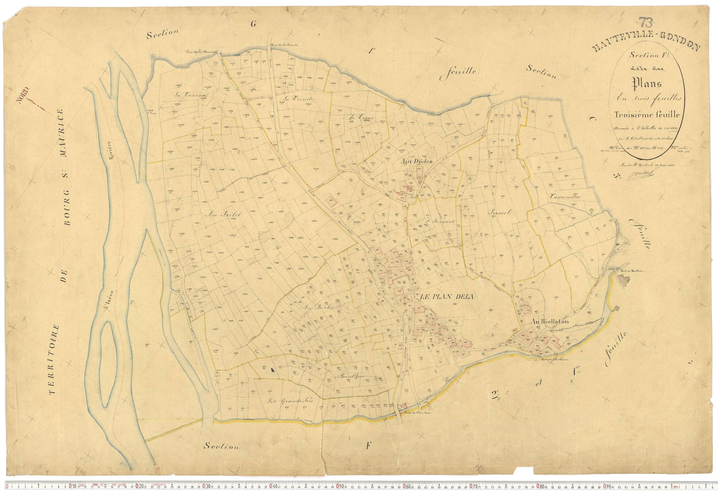 Bourg-Saint-Maurice - Plans cadastraux du premier cadastre français.
