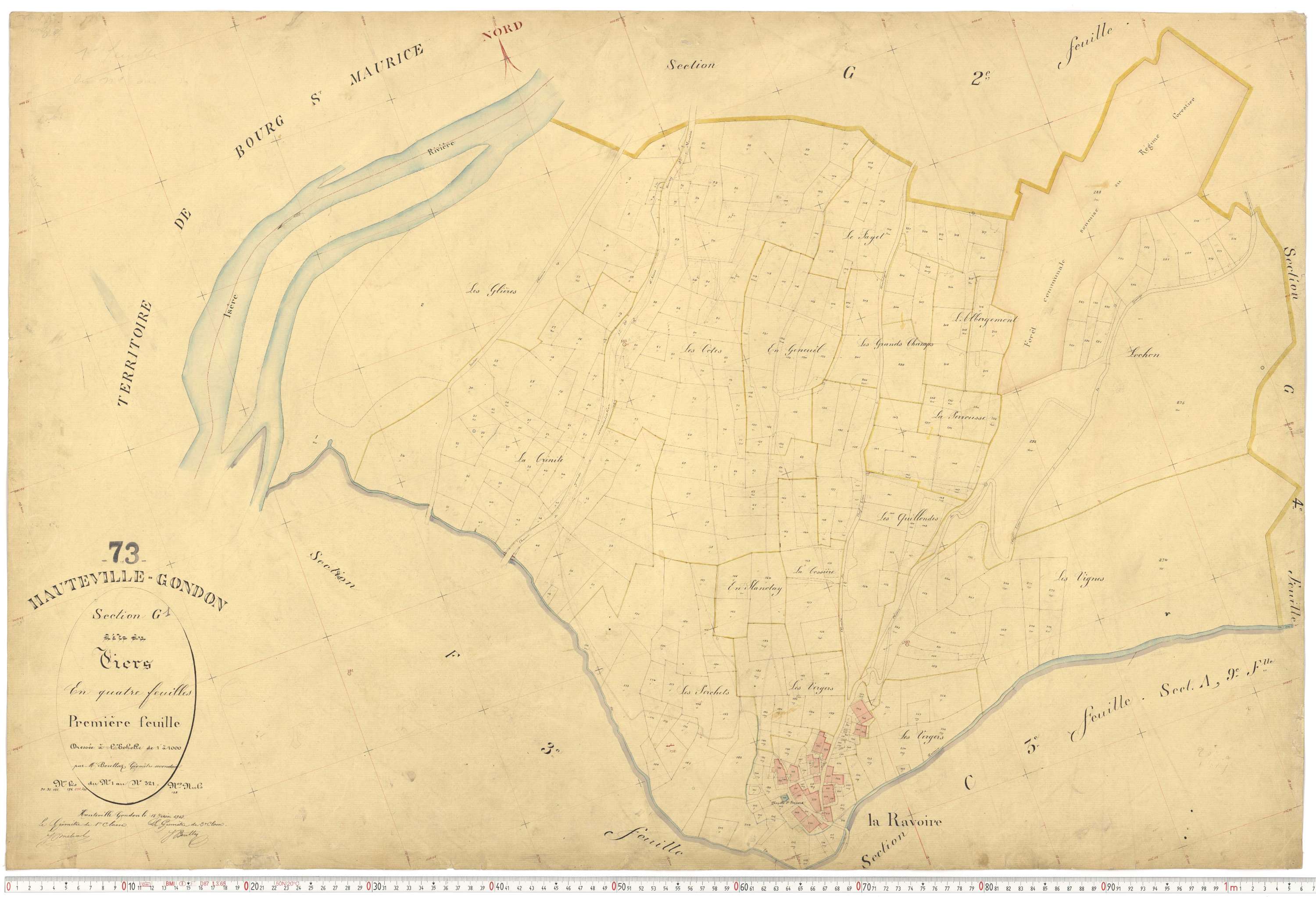 Bourg-Saint-Maurice - Plans cadastraux du premier cadastre français.