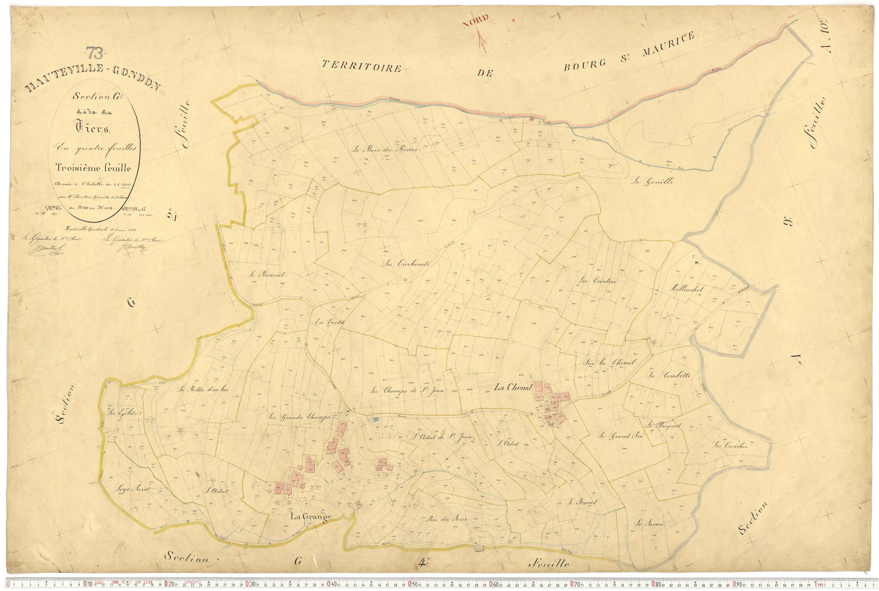 Bourg-Saint-Maurice - Plans cadastraux du premier cadastre français.