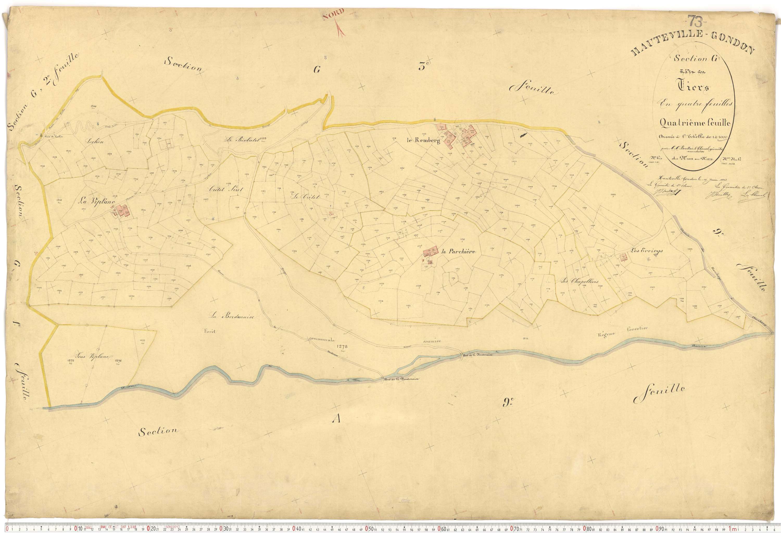 Bourg-Saint-Maurice - Plans cadastraux du premier cadastre français.