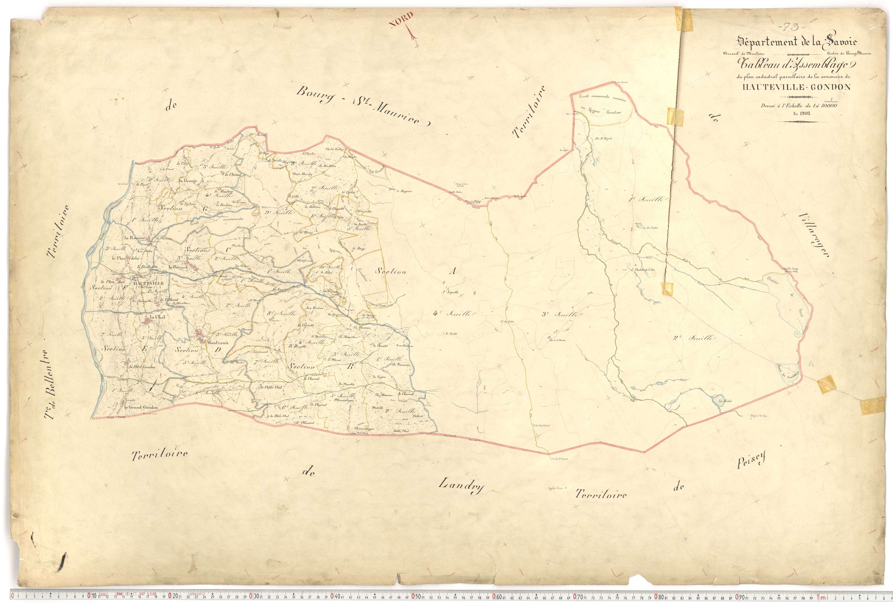 Bourg-Saint-Maurice - Plans cadastraux du premier cadastre français.