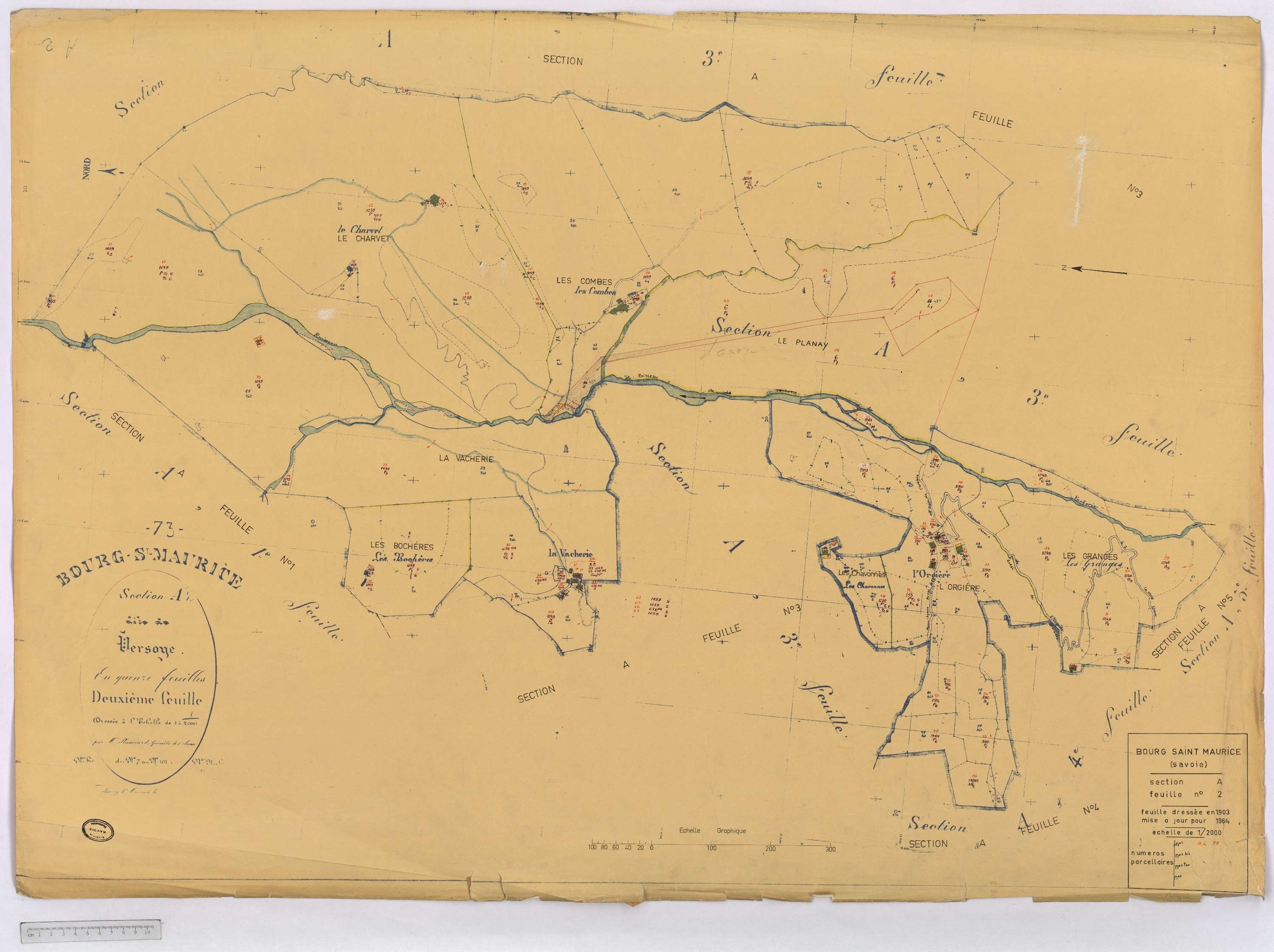 Bourg-Saint-Maurice - Cadastre rénové (1964).