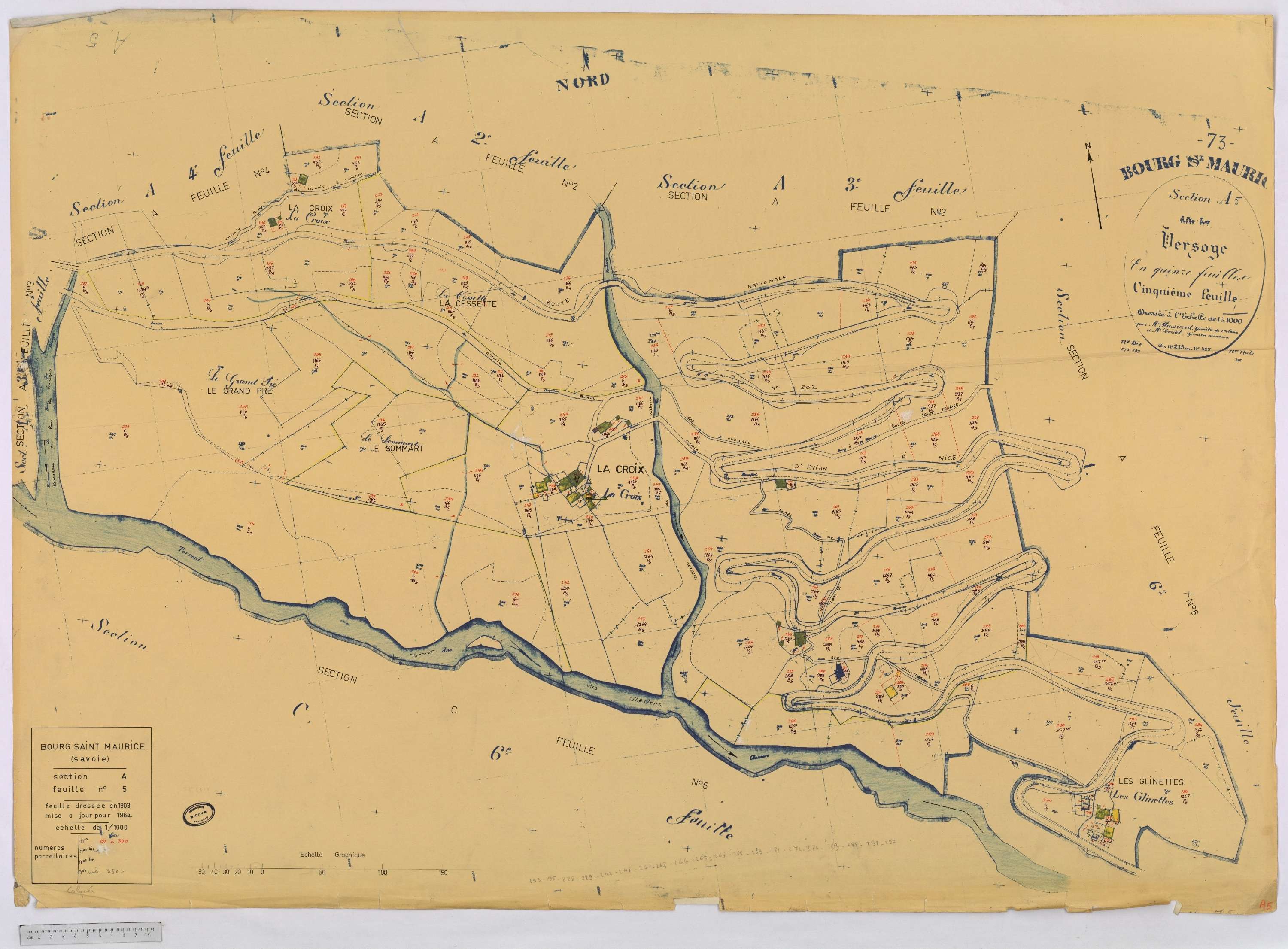 Bourg-Saint-Maurice - Cadastre rénové (1964).