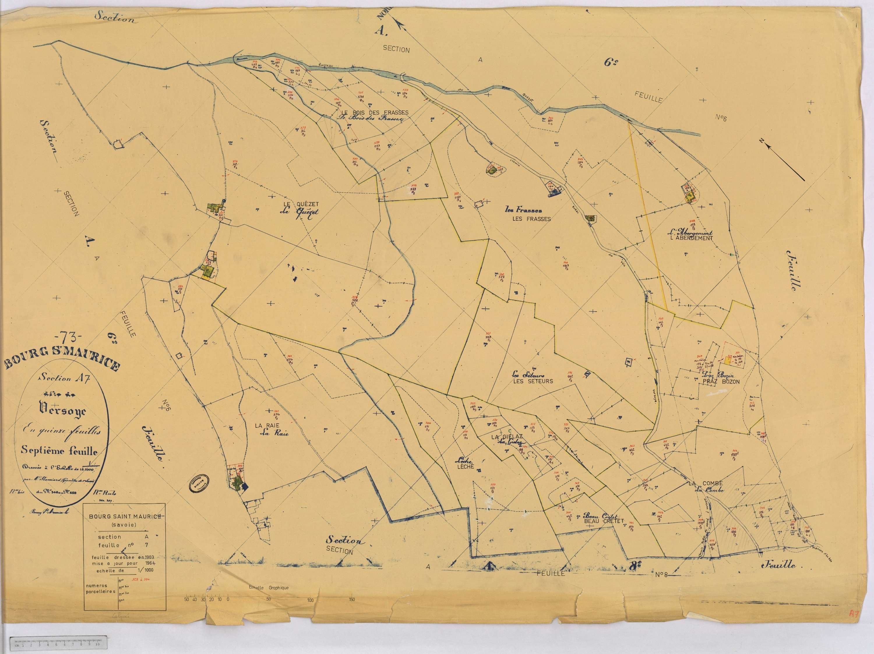 Bourg-Saint-Maurice - Cadastre rénové (1964).