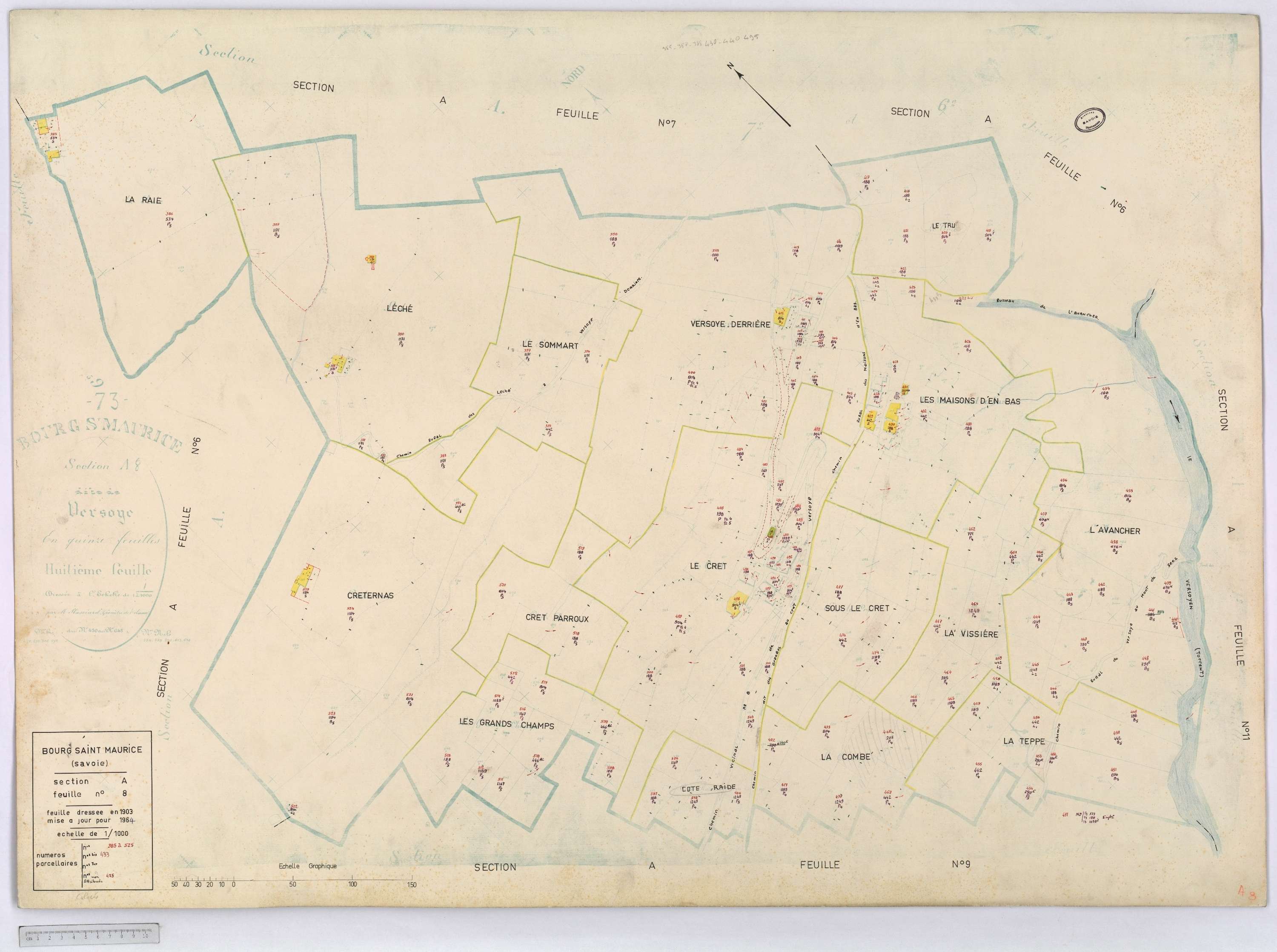 Bourg-Saint-Maurice - Cadastre rénové (1964).