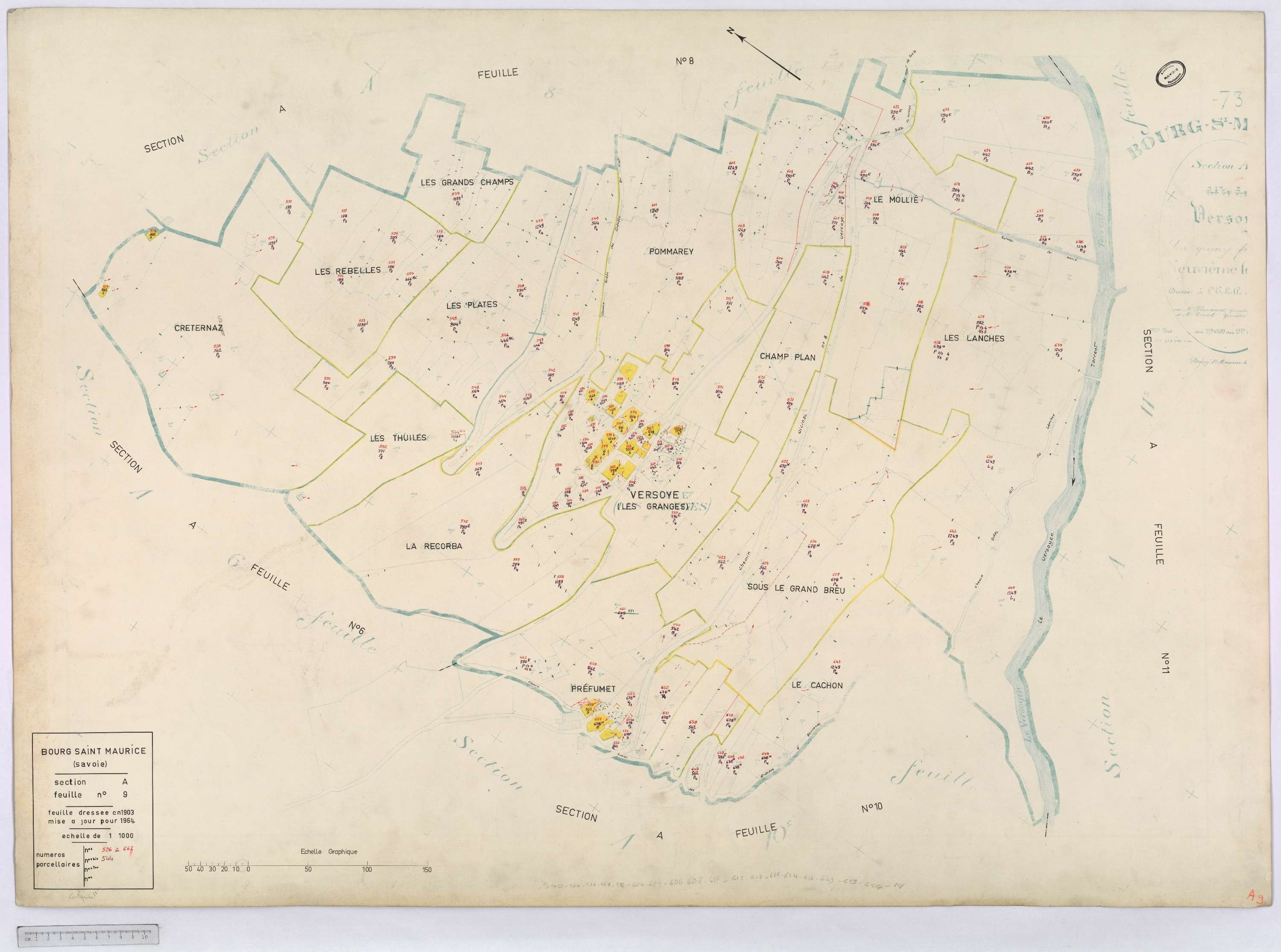 Bourg-Saint-Maurice - Cadastre rénové (1964).