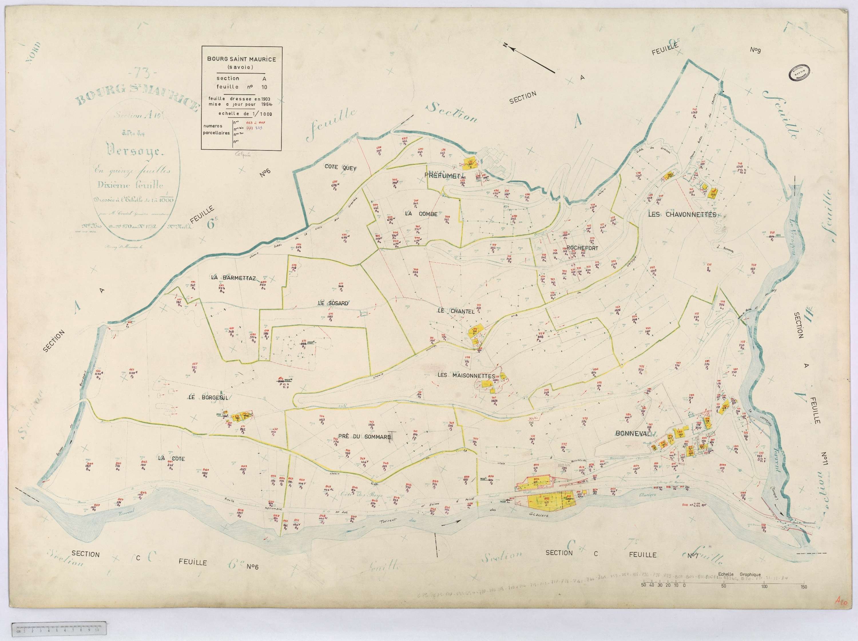 Bourg-Saint-Maurice - Cadastre rénové (1964).