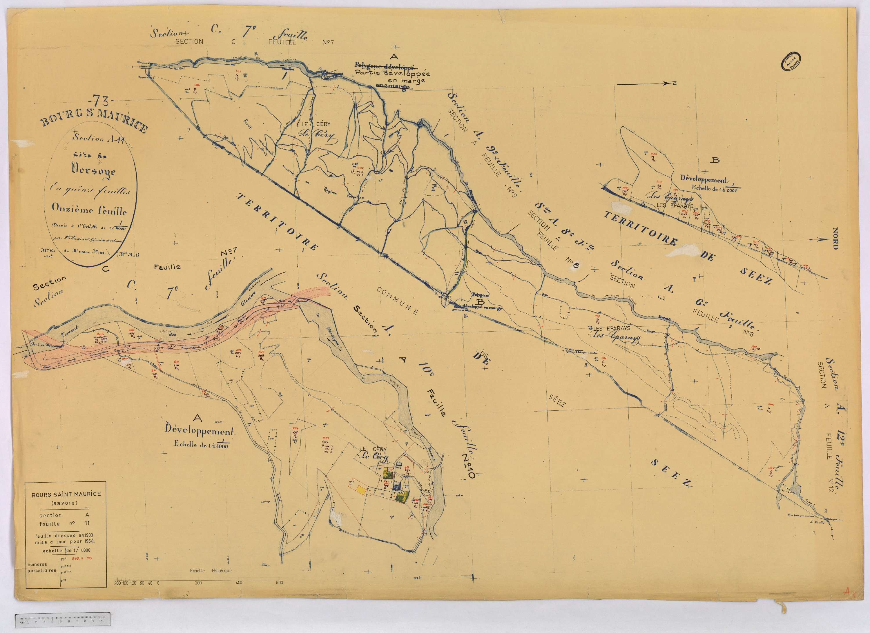 Bourg-Saint-Maurice - Cadastre rénové (1964).
