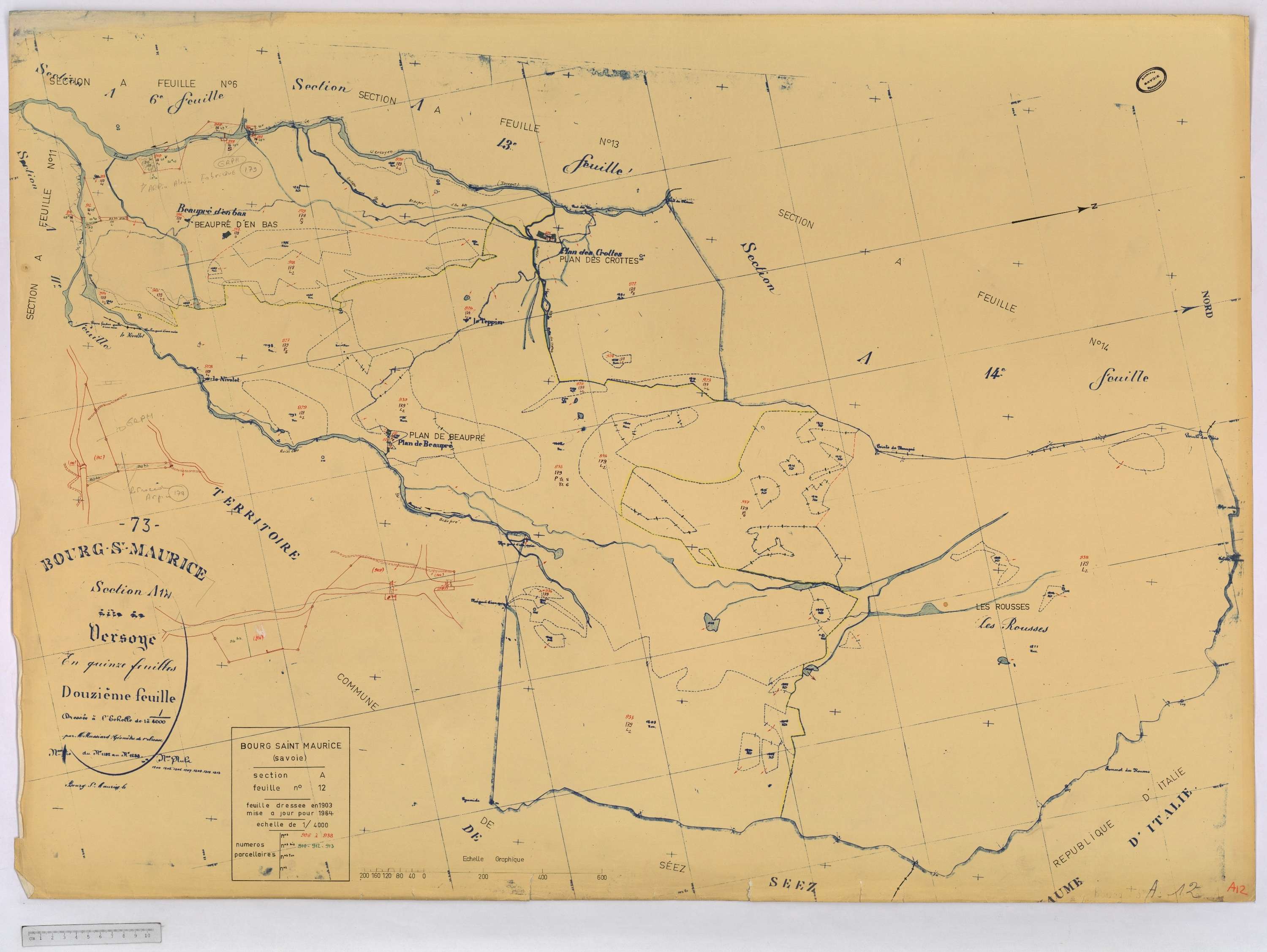 Bourg-Saint-Maurice - Cadastre rénové (1964).