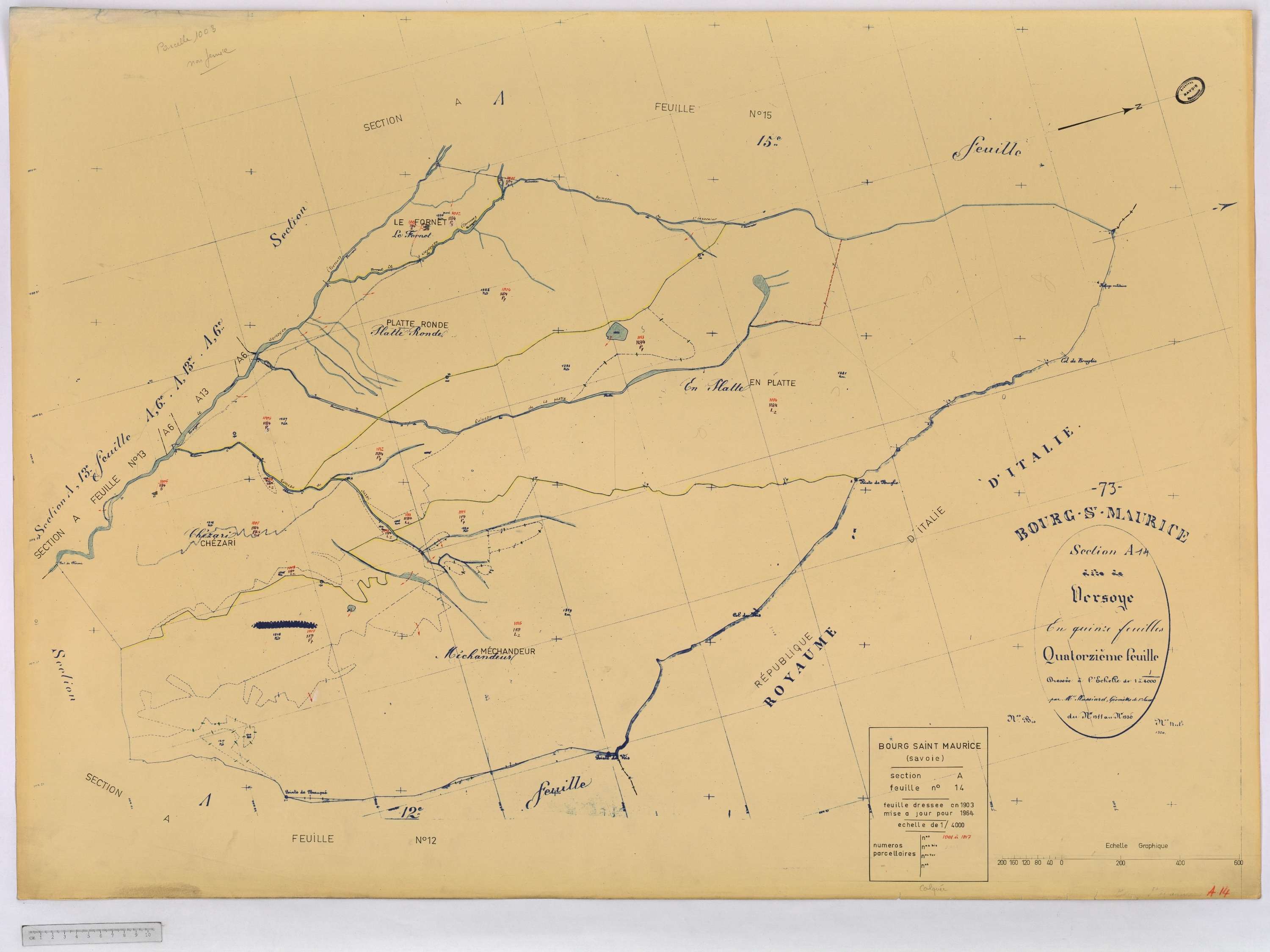 Bourg-Saint-Maurice - Cadastre rénové (1964).