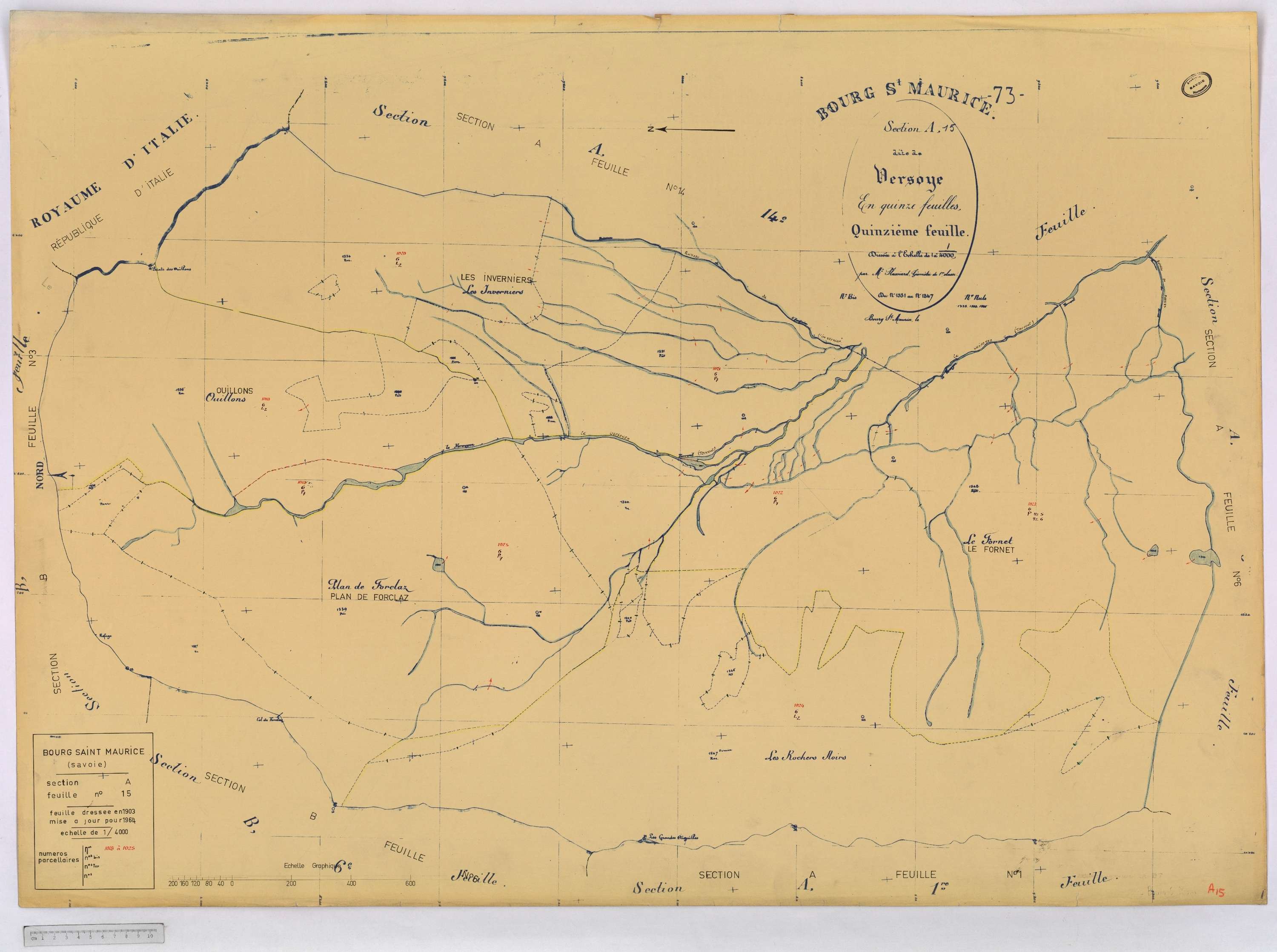 Bourg-Saint-Maurice - Cadastre rénové (1964).
