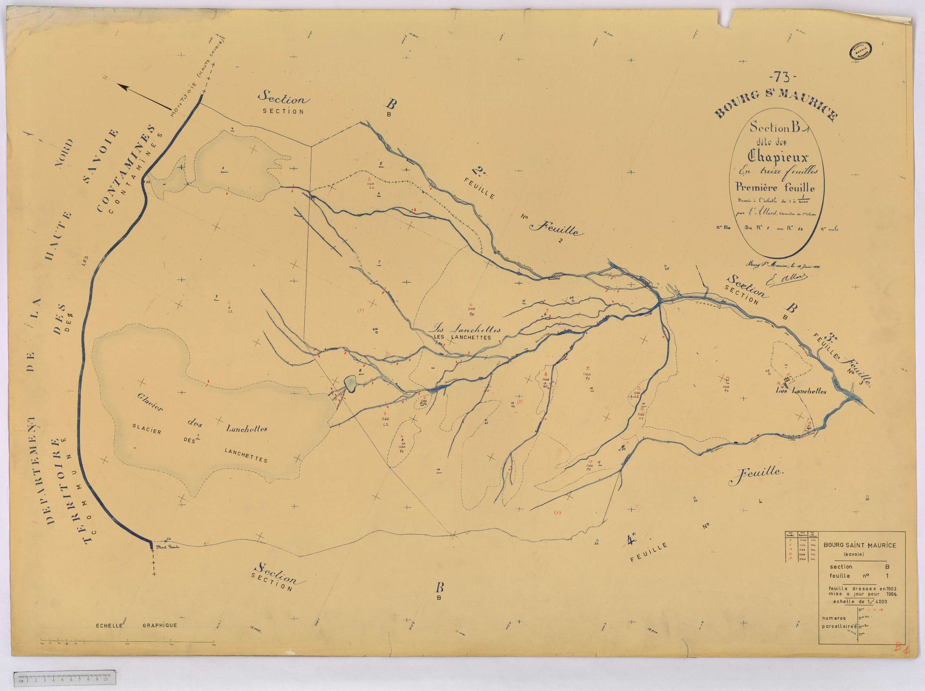 Bourg-Saint-Maurice - Cadastre rénové (1964).
