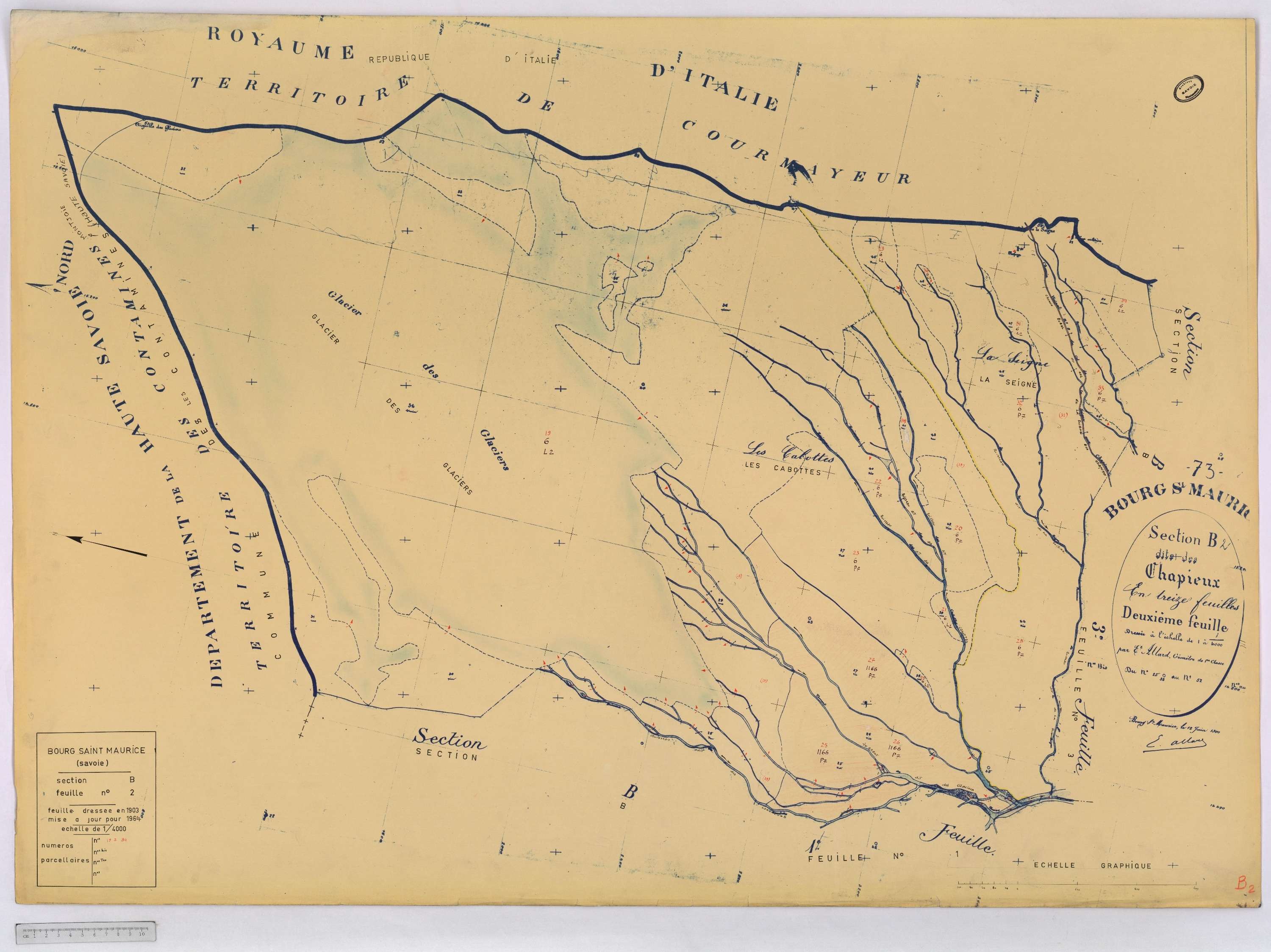 Bourg-Saint-Maurice - Cadastre rénové (1964).