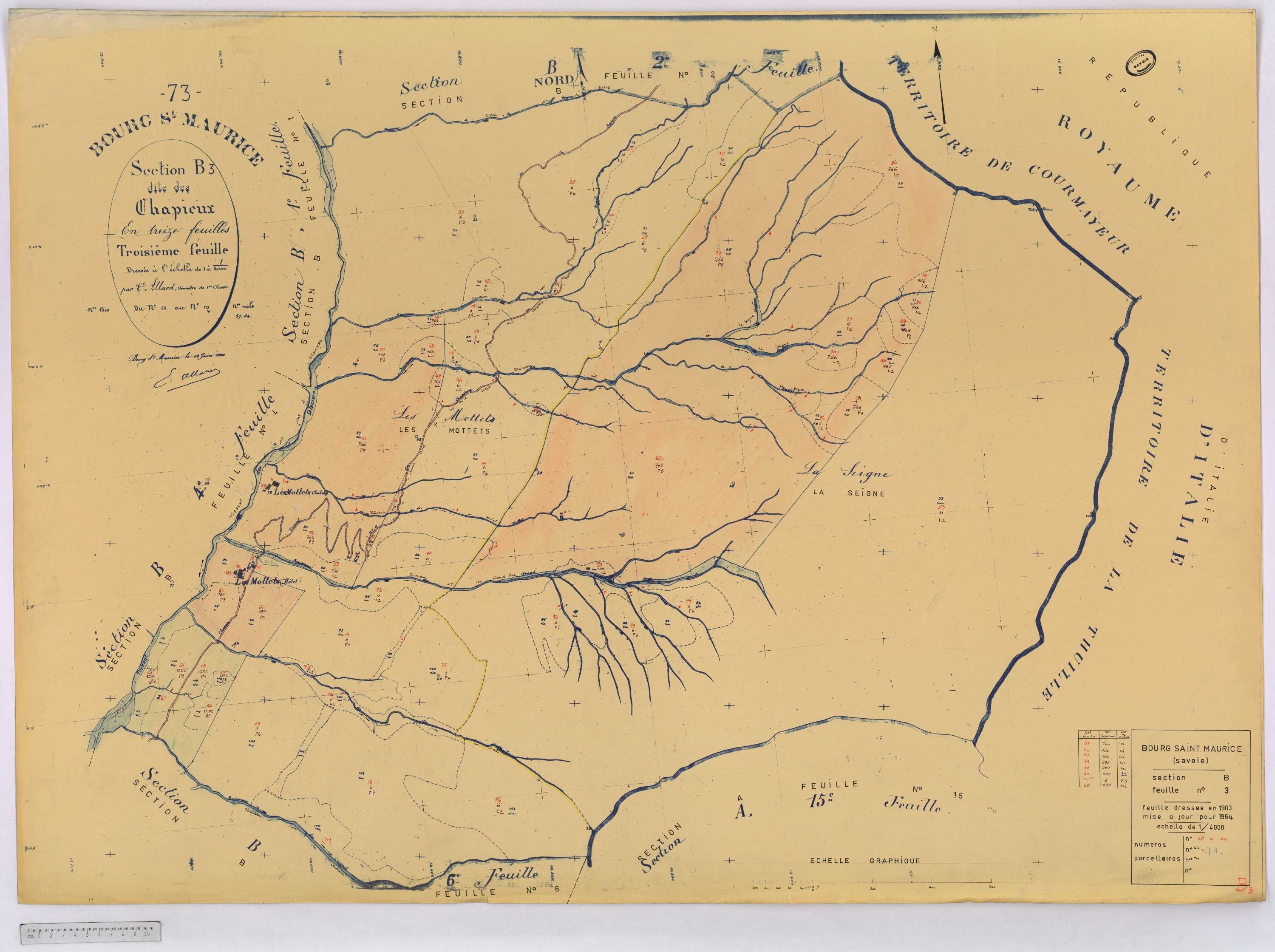 Bourg-Saint-Maurice - Cadastre rénové (1964).