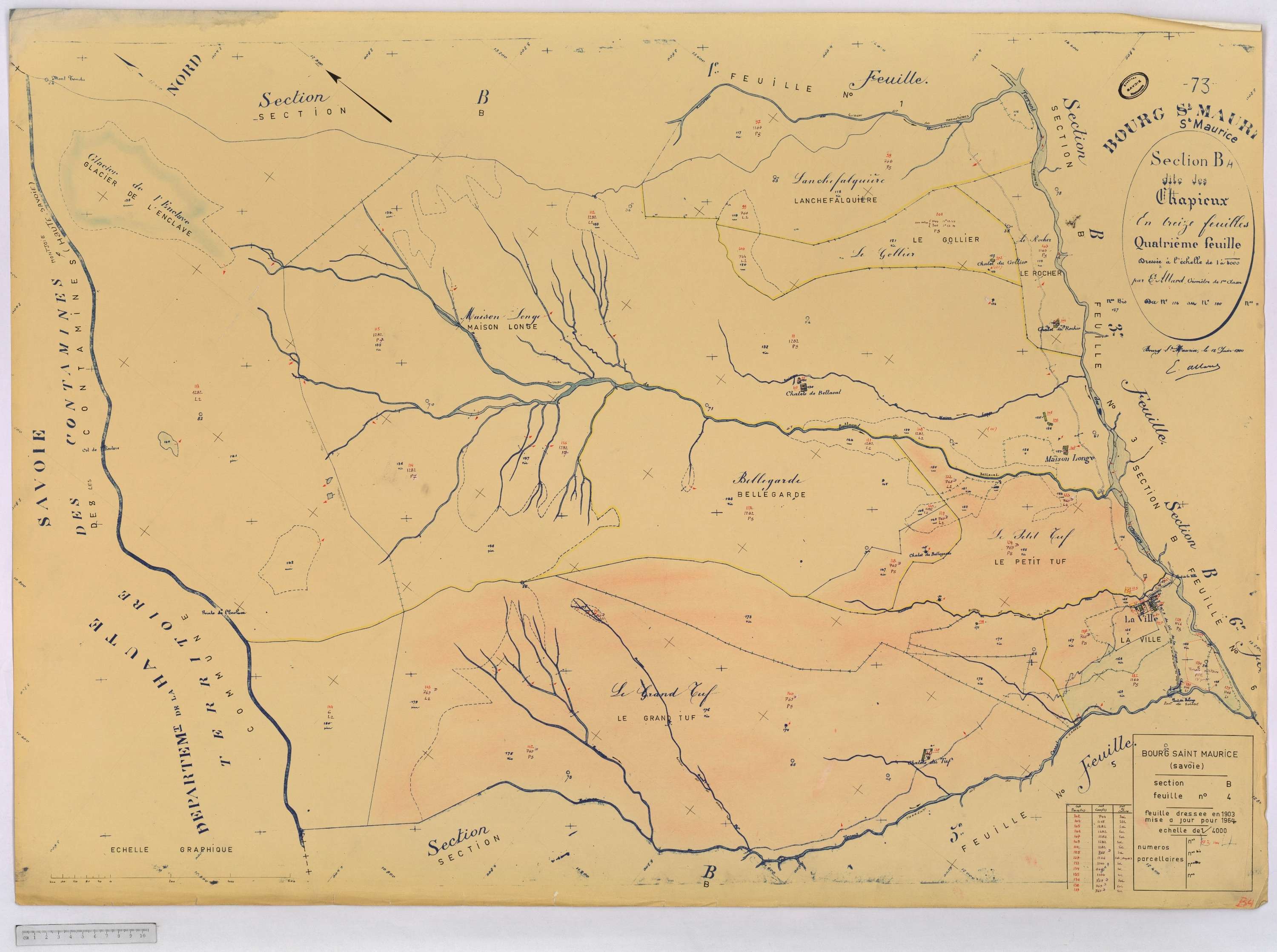 Bourg-Saint-Maurice - Cadastre rénové (1964).
