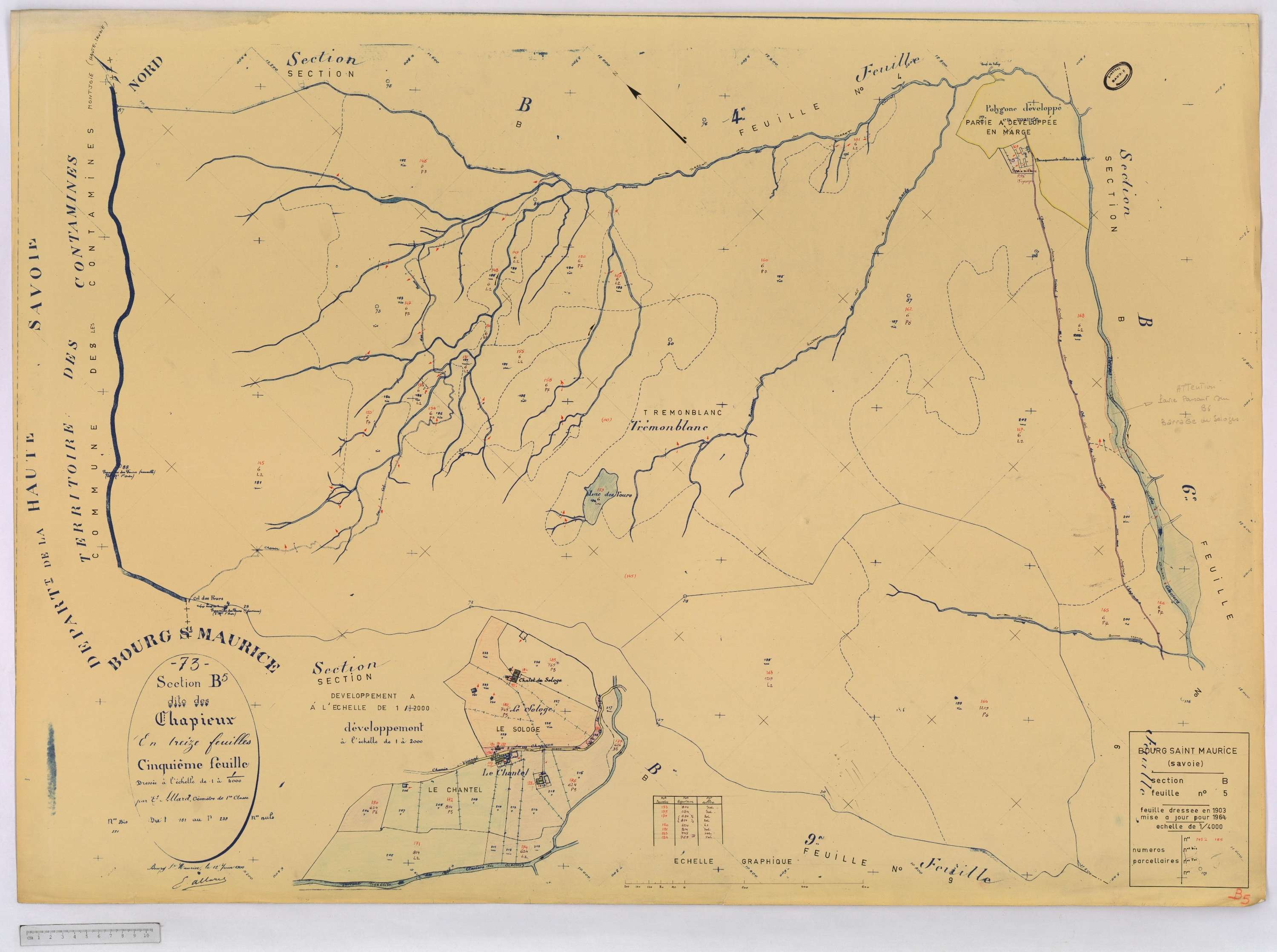 Bourg-Saint-Maurice - Cadastre rénové (1964).