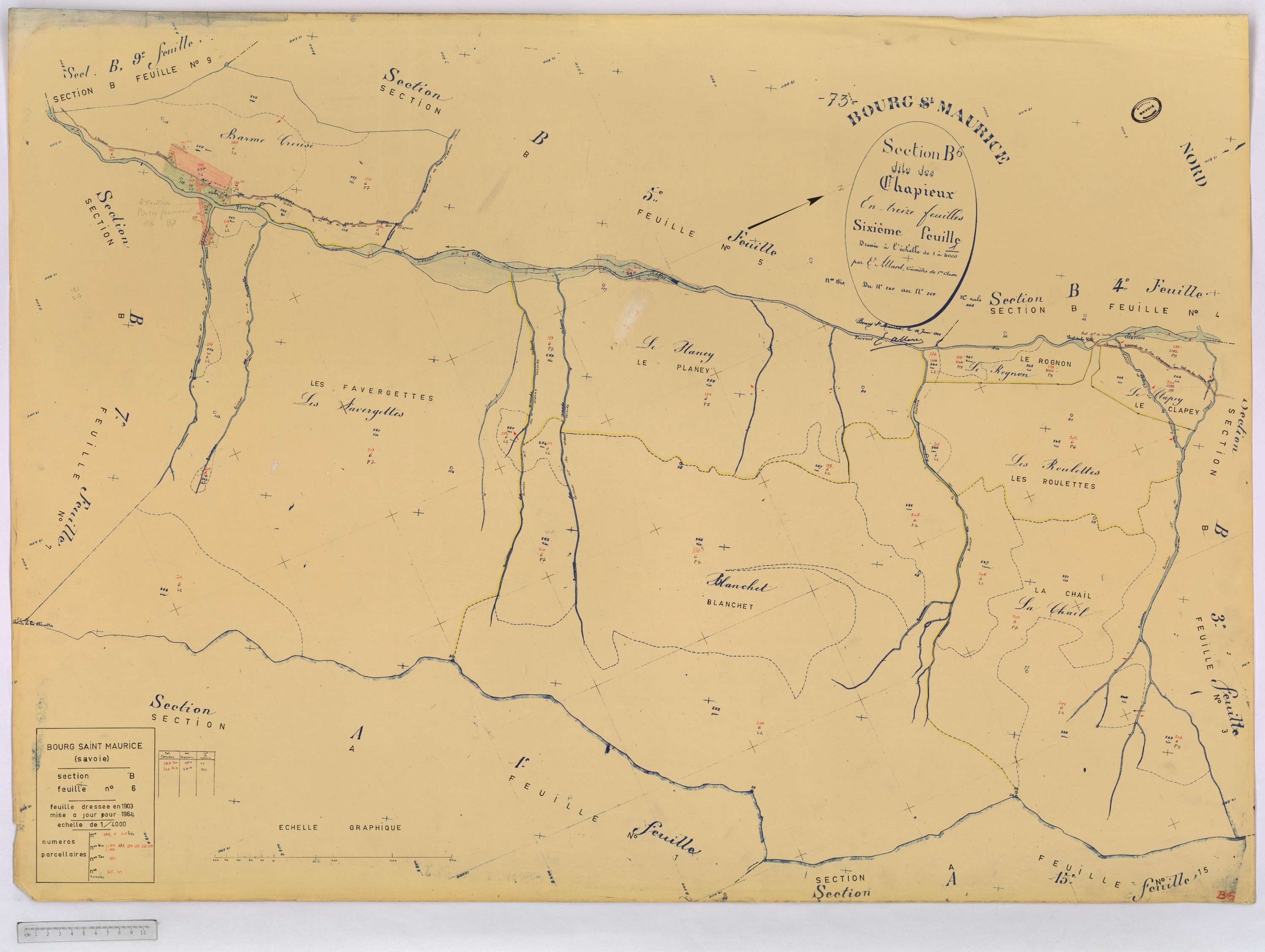 Bourg-Saint-Maurice - Cadastre rénové (1964).