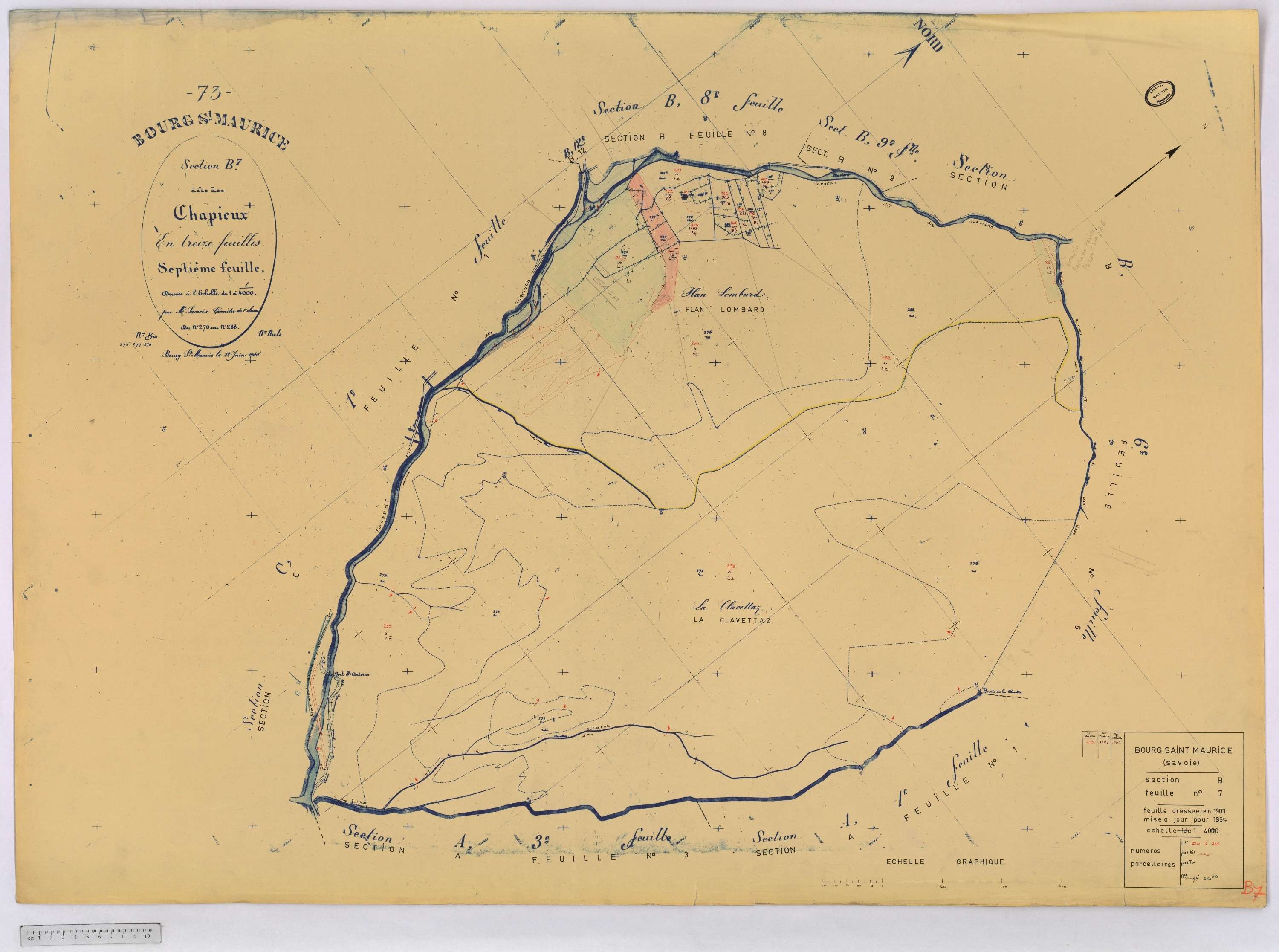 Bourg-Saint-Maurice - Cadastre rénové (1964).
