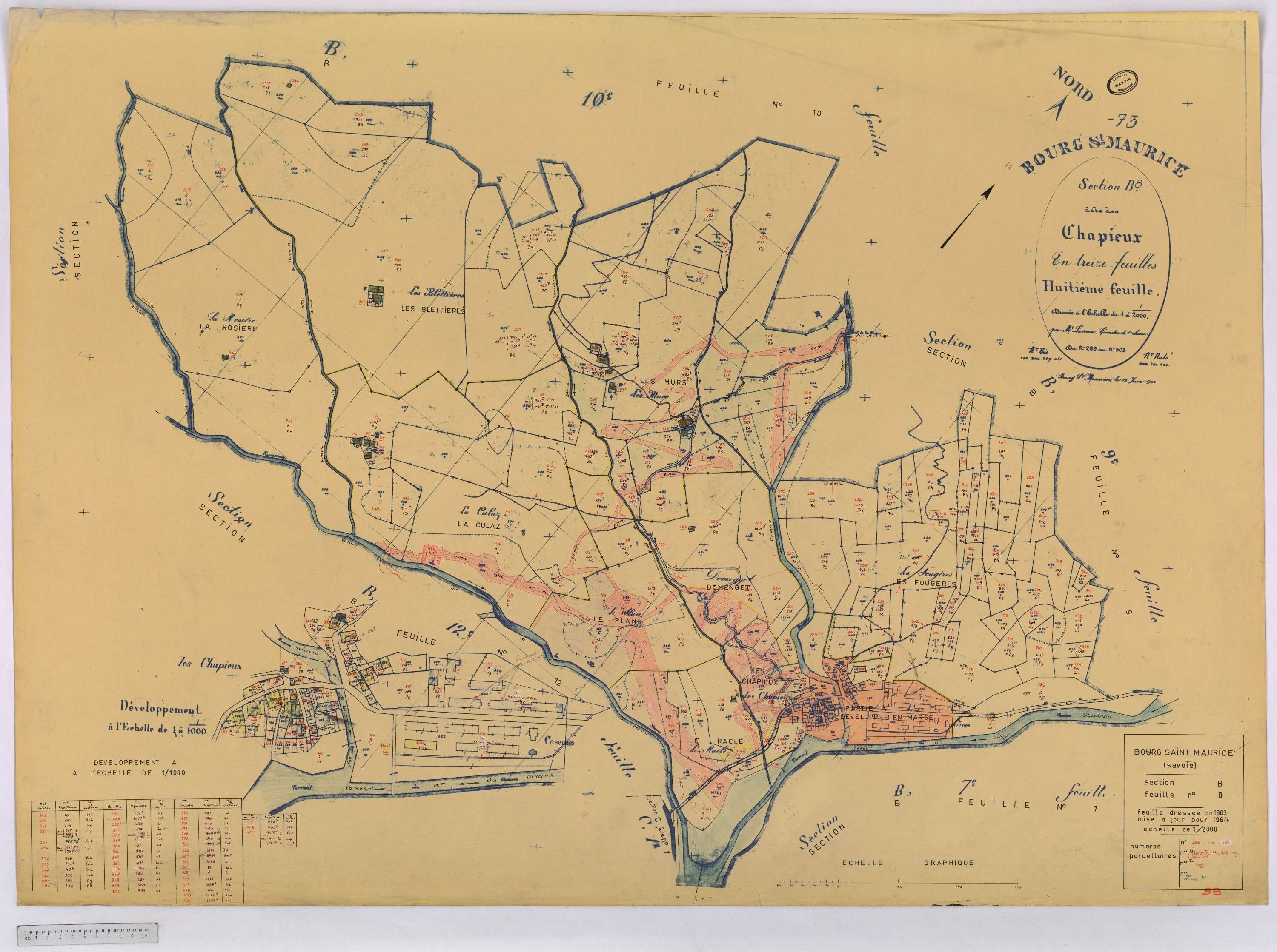 Bourg-Saint-Maurice - Cadastre rénové (1964).
