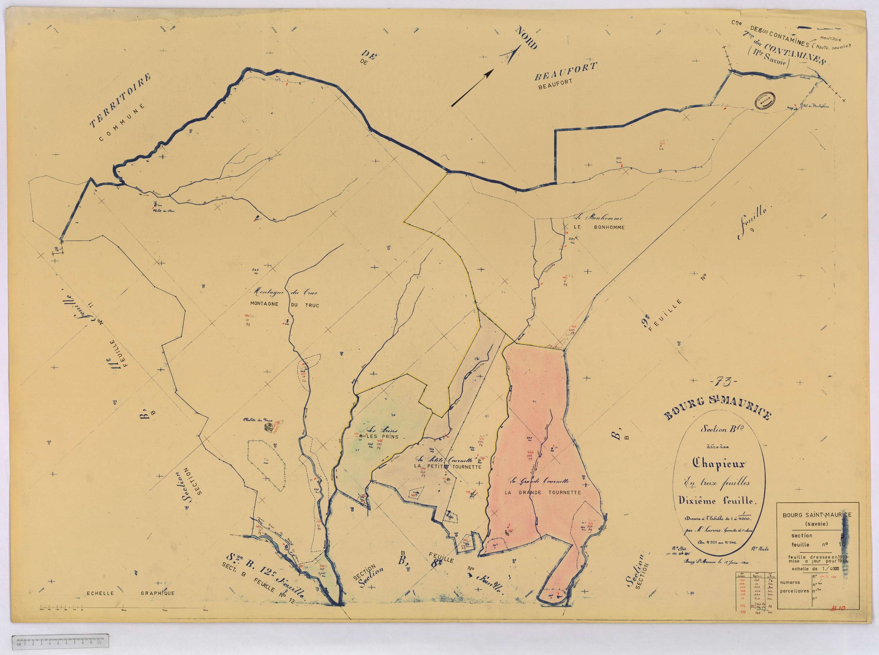 Bourg-Saint-Maurice - Cadastre rénové (1964).