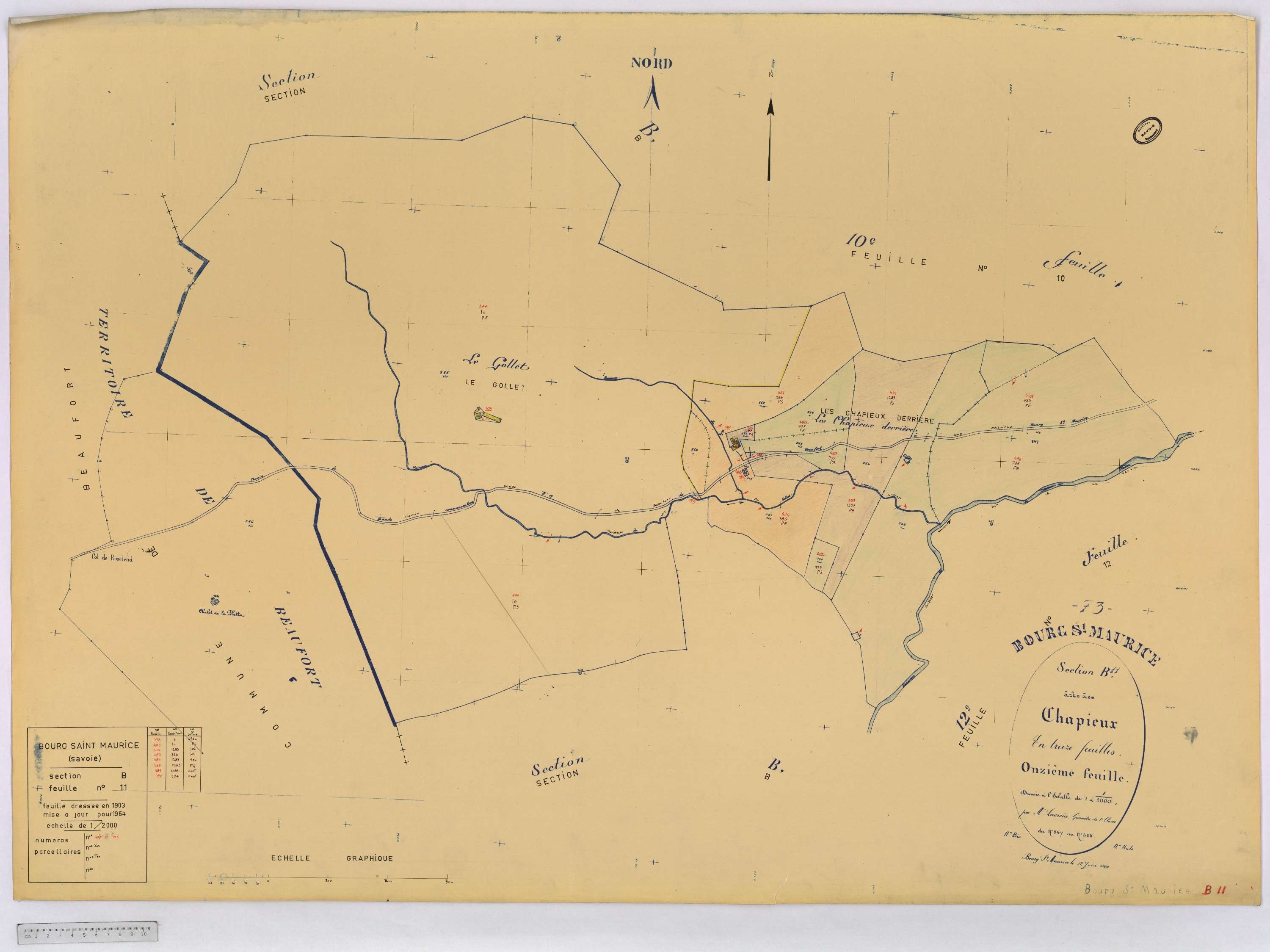 Bourg-Saint-Maurice - Cadastre rénové (1964).