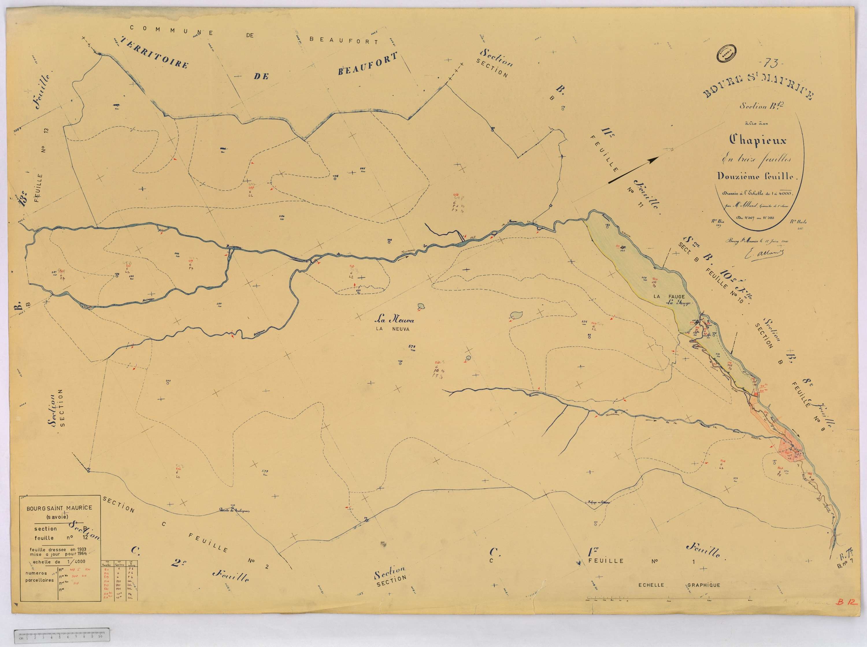 Bourg-Saint-Maurice - Cadastre rénové (1964).