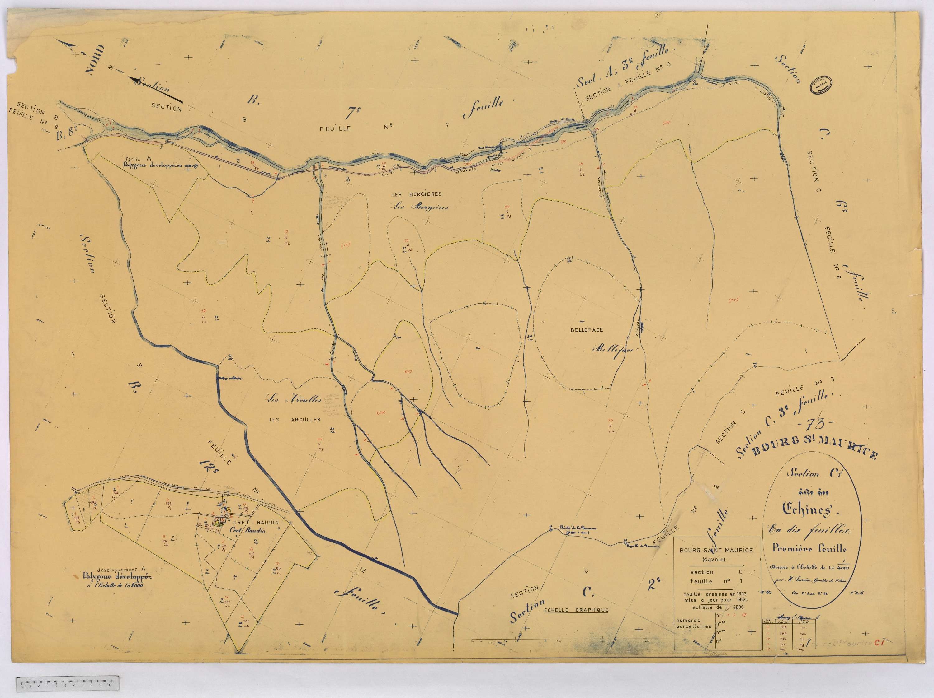 Bourg-Saint-Maurice - Cadastre rénové (1964).