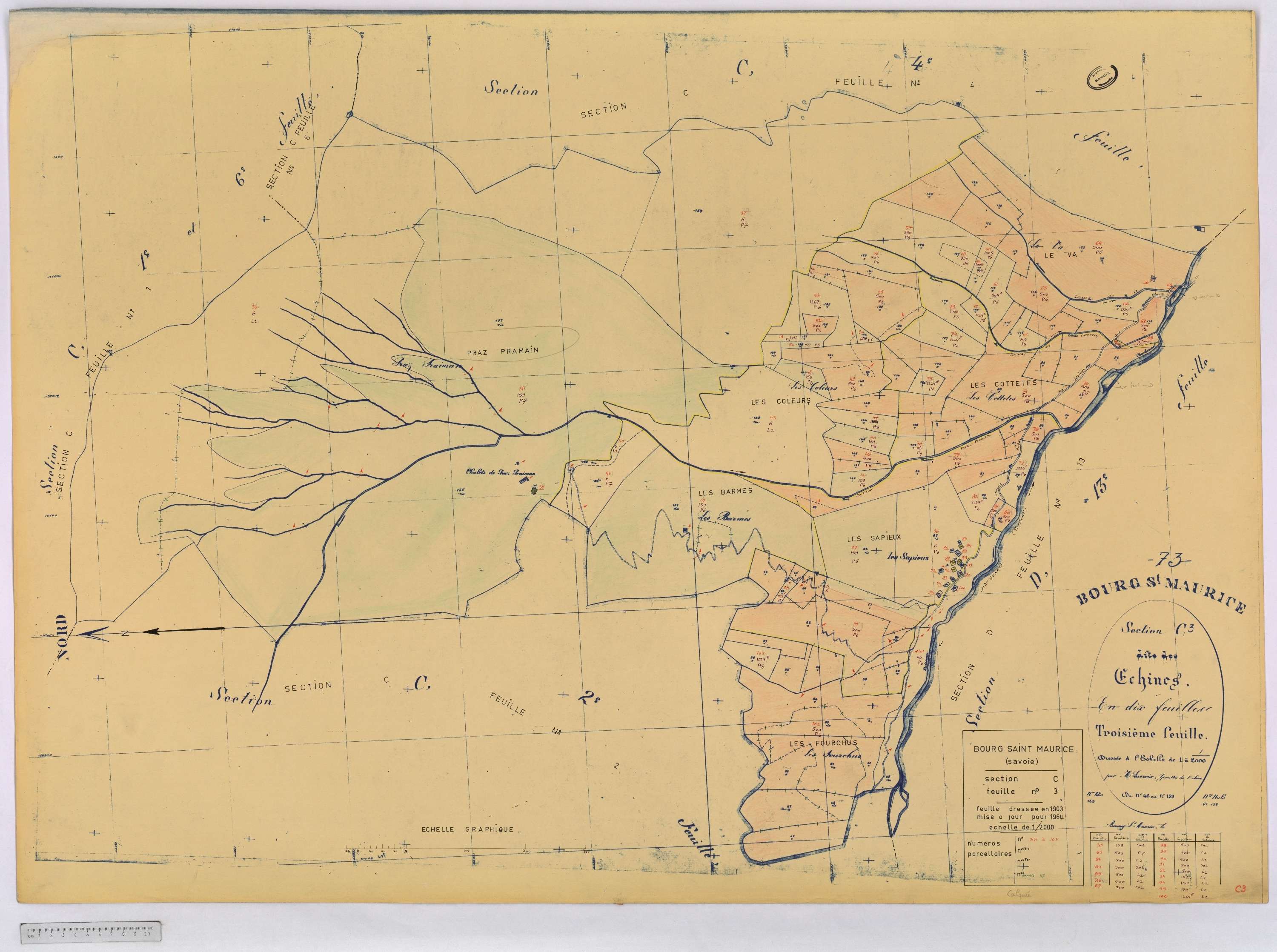 Bourg-Saint-Maurice - Cadastre rénové (1964).