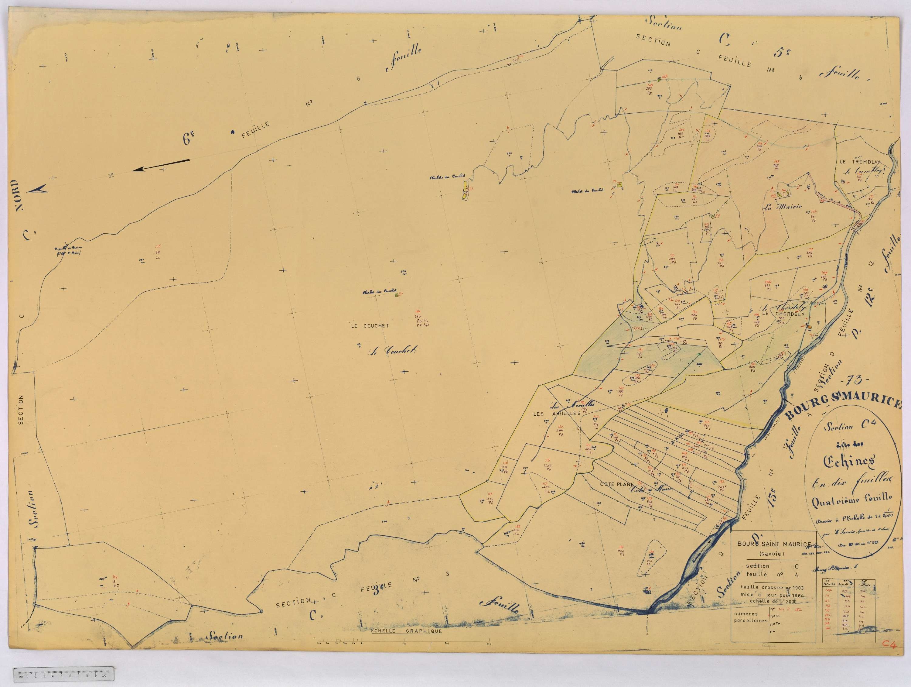 Bourg-Saint-Maurice - Cadastre rénové (1964).